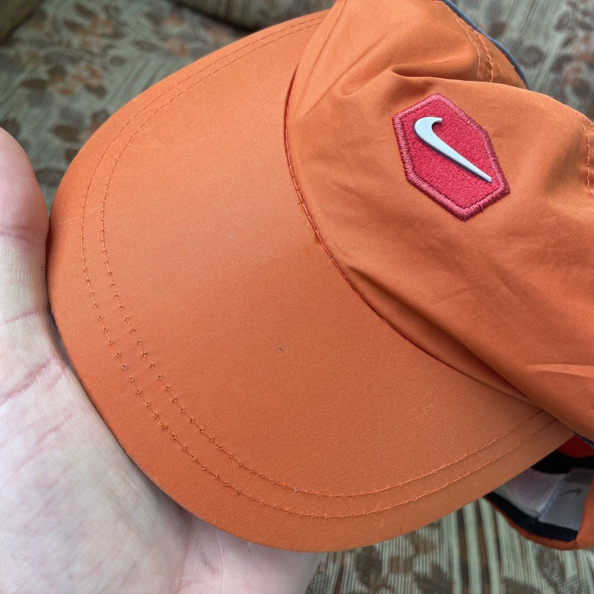 Nike Vintage Nike Nylon 5 Panel Cap Hat Orange Mens One Size Size ONE SIZE - 6 Thumbnail