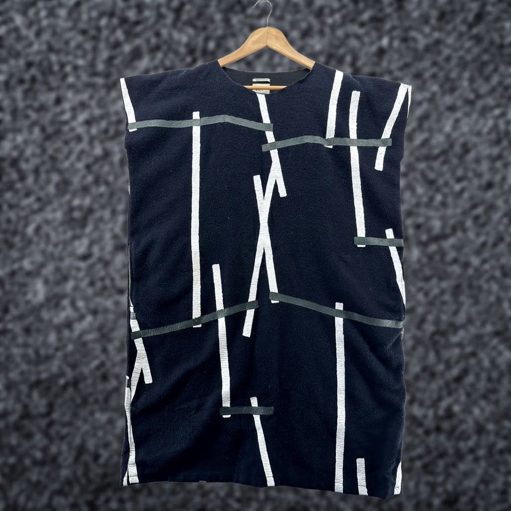 Vintage VINTAGE SOU SOU Dress Womens One Size Black Geometric Knit Shift Pockets Japan Kyoto Size ONE SIZE - 1 Thumbnail