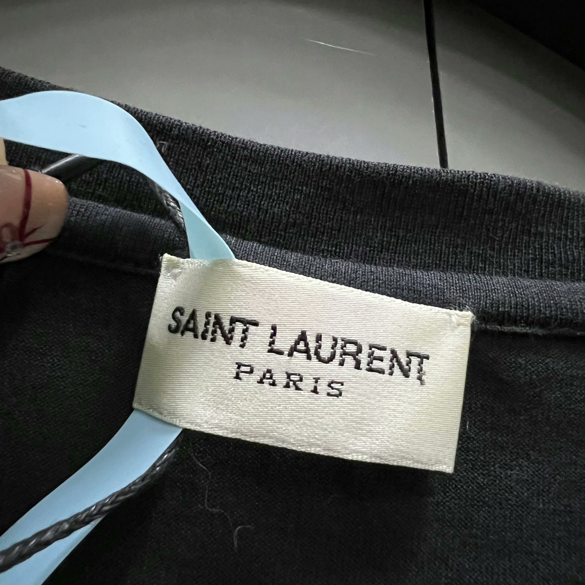 Saint Laurent Paris Saint Laurent Black Embroidered Logo T-Shirt Size US S / EU 44-46 / 1 - 3 Thumbnail