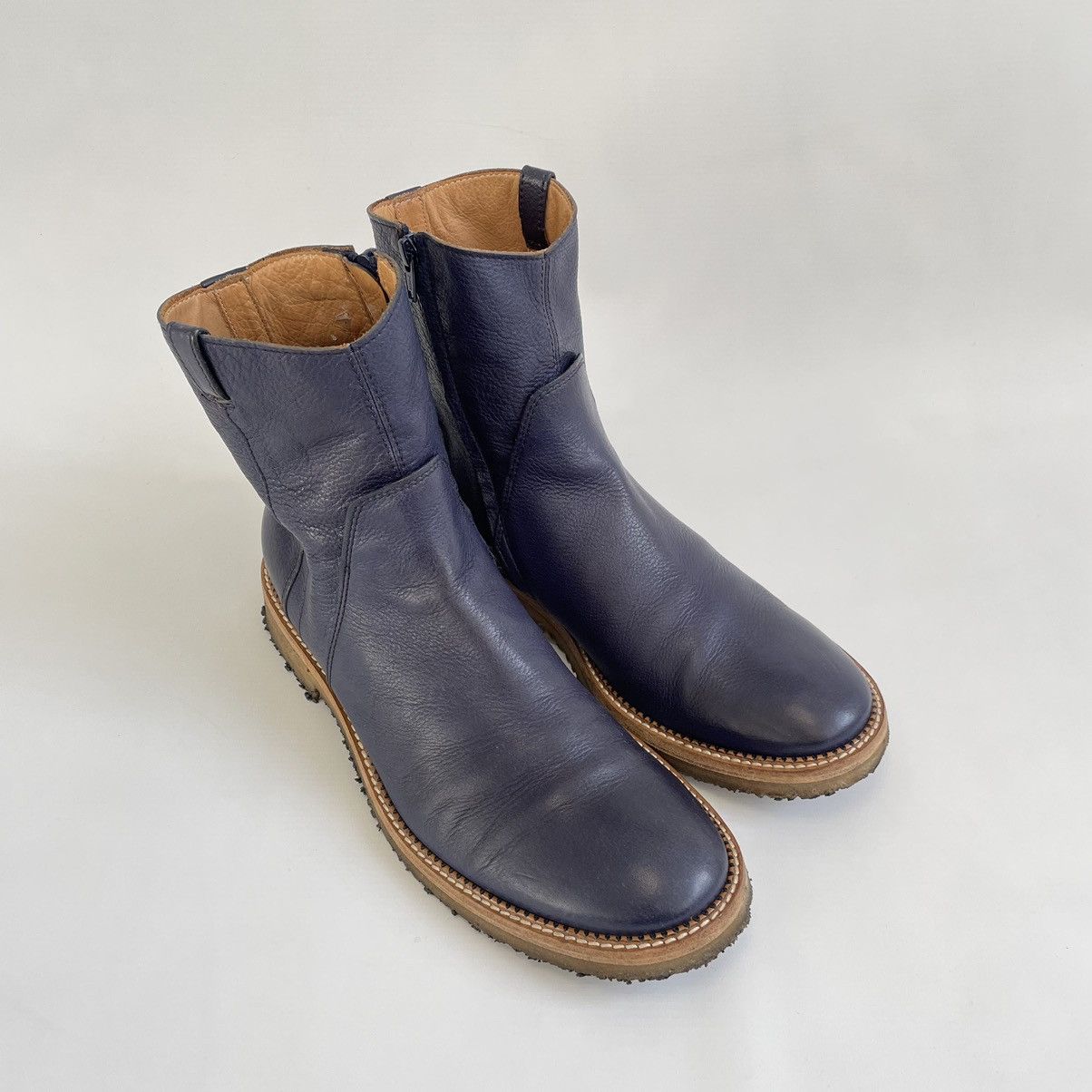 Maison Margiela Dark Blue Leather ‘Engineer Boots’ Size US 10 / EU 43 - 11 Thumbnail