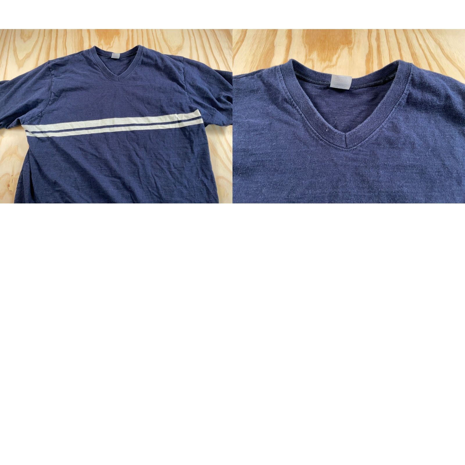 Cherokee VINTAGE Cherokee T-Shirt Striped V-Neck Dark Blue 2XL Men Retro 90s USA Made Punk Skater Shirt Size US XXL / EU 58 / 5 - 8 Thumbnail