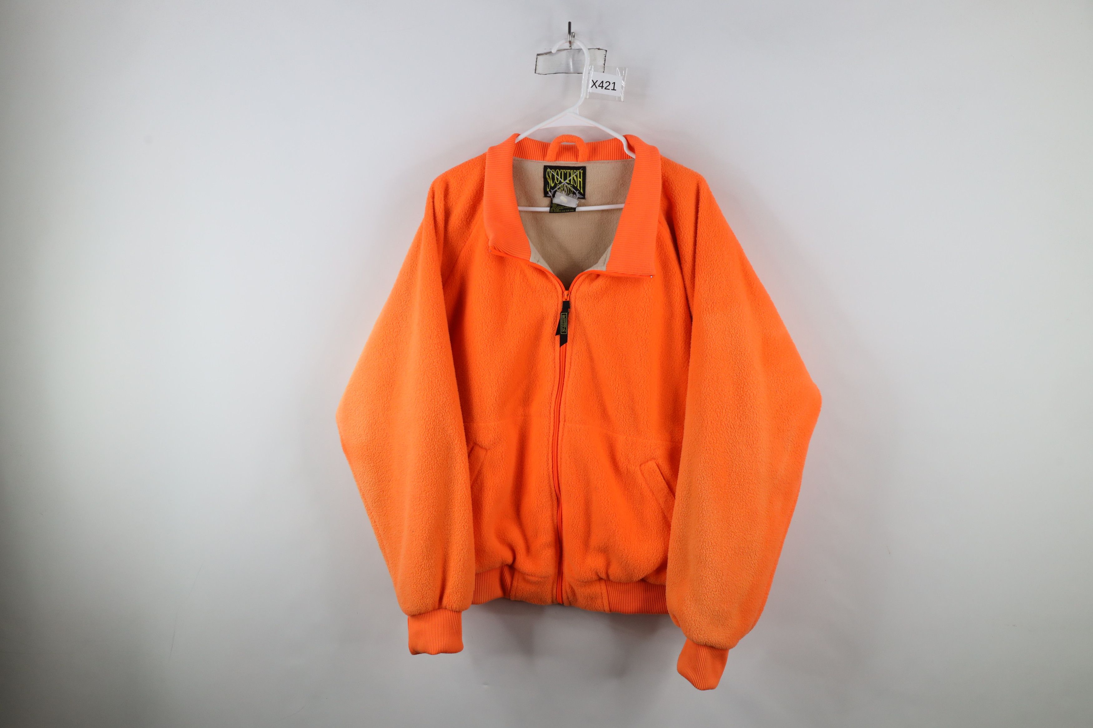 Vintage Vintage 90s Chamois Cloth Lined Fleece Jacket Blaze Orange Size US XL / EU 56 / 4 - 1 Thumbnail