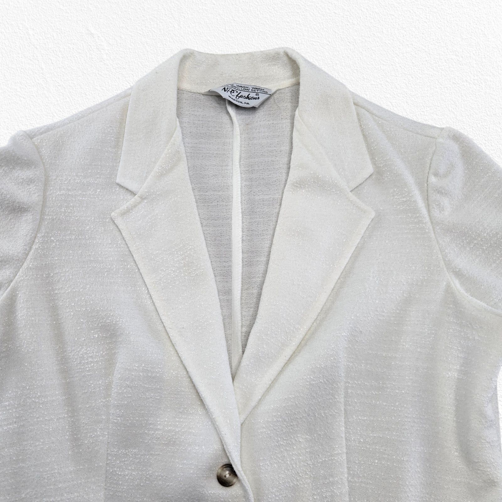 Vintage 90s White Structured Blazer Size Medium Size M / US 6-8 / IT 42-44 - 4 Thumbnail