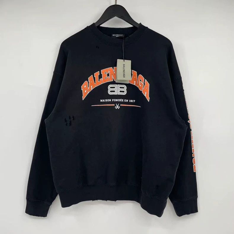 Balenciaga Balenciaga Destroyed Slogan Old Scissors Sweater Size US XS / EU 42 / 0 - 1 Thumbnail