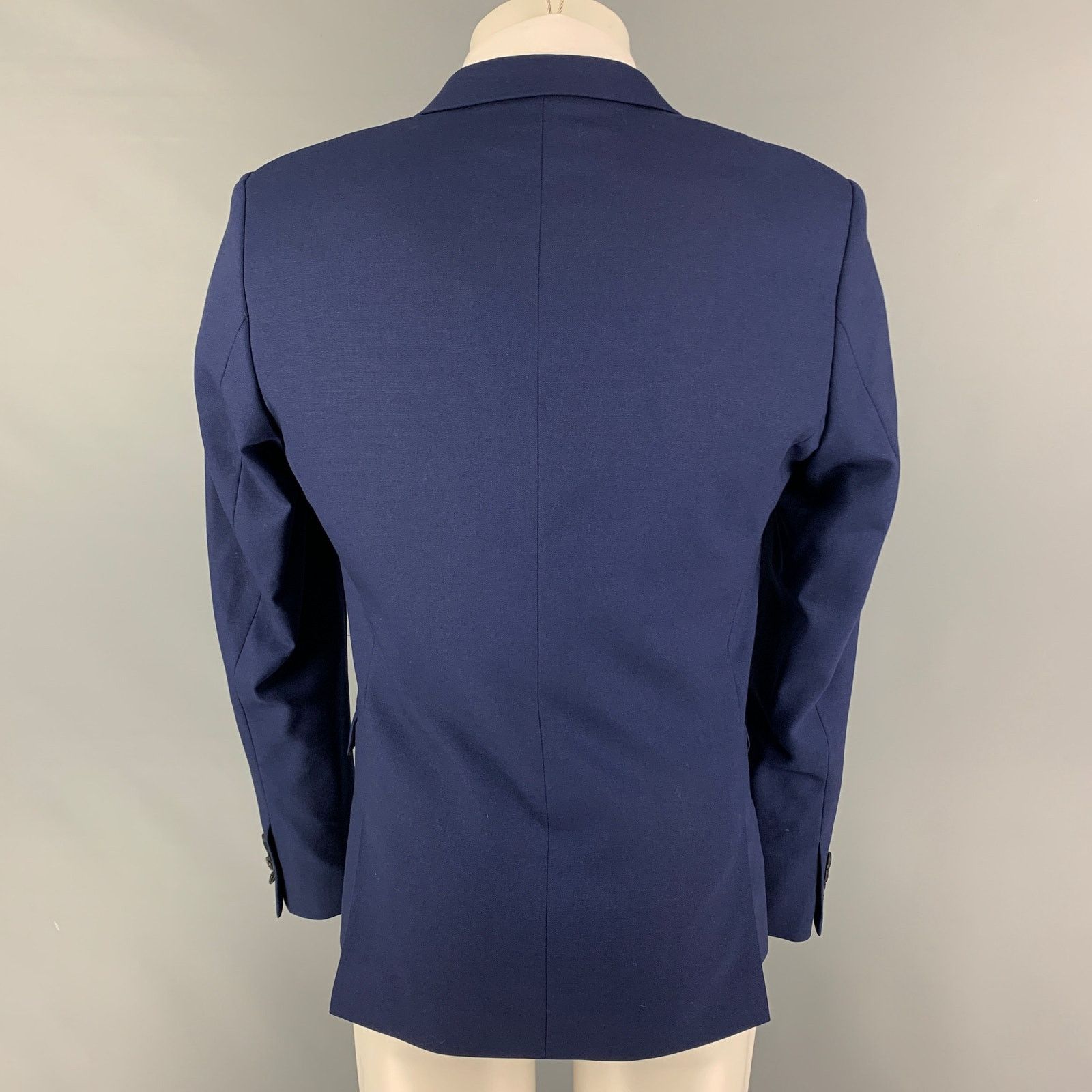 The Kooples THE KOOPLES Size 38 Navy Wool Notch Lapel Sport Coat Size 38R - 3 Thumbnail
