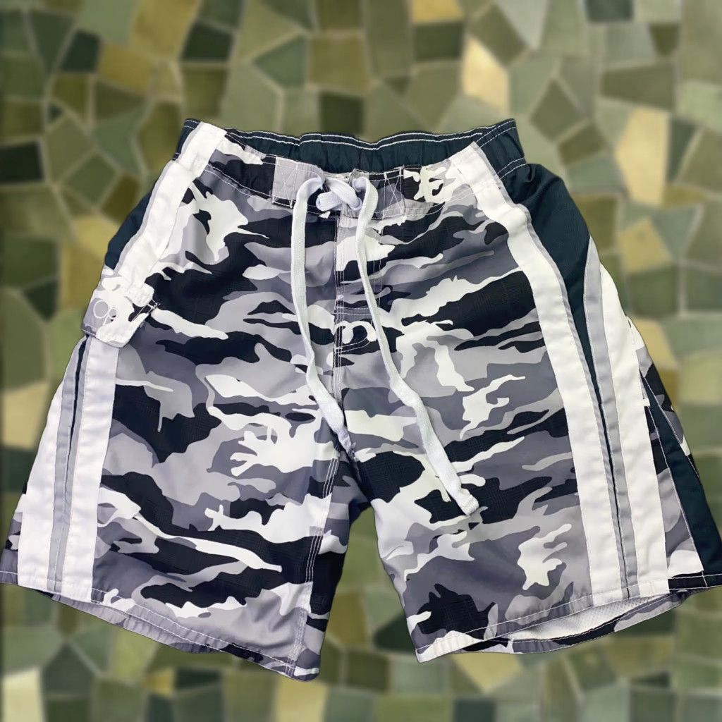 Ocean Pacific Ocean Pacific Mens Swim Trunks Small 28/30 Gray Camouflage Drawstring Lined Size ONE SIZE - 1 Thumbnail
