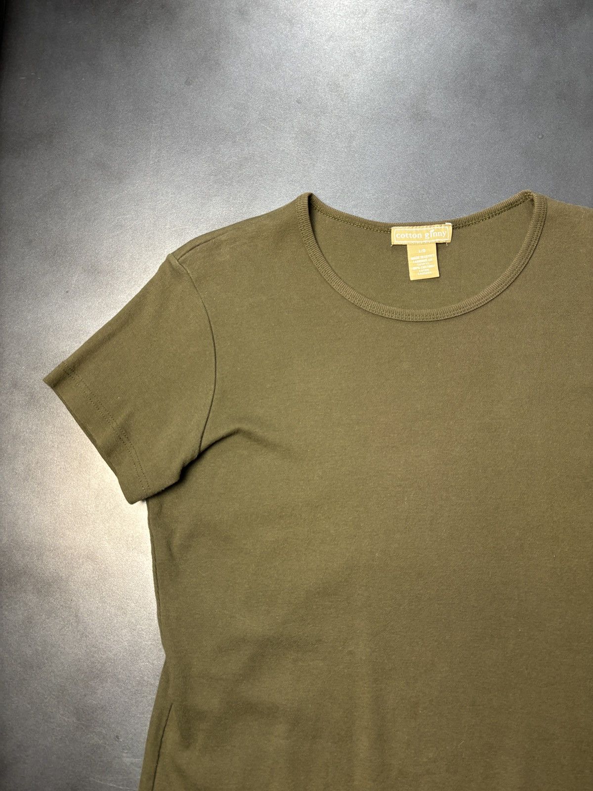 Vintage Y2K 2000s Vintage Tee Drab Olive Green Stretch Jil Sander Size L / US 10 / IT 46 - 3 Thumbnail