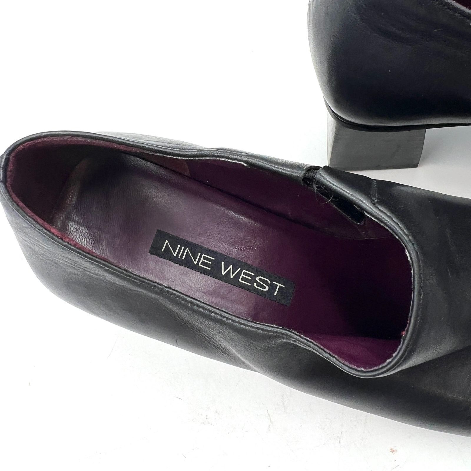 Nine West Vintage 90s Nine West Leather Pump Block Heel Square Toe Size US 8.5 / IT 38.5 - 3 Thumbnail