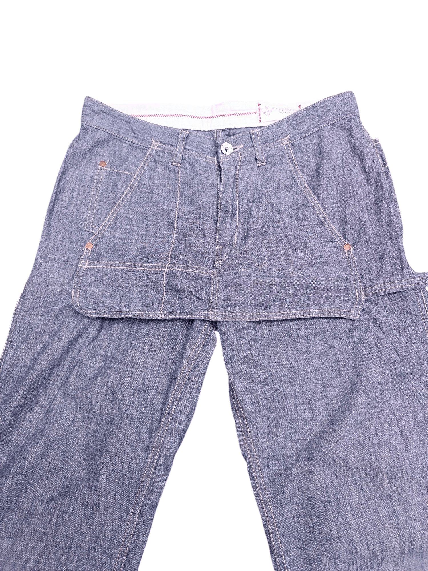 Japanese Brand Soft Jeans Linen Pant Apron Size US 32 / EU 48 - 1 Thumbnail