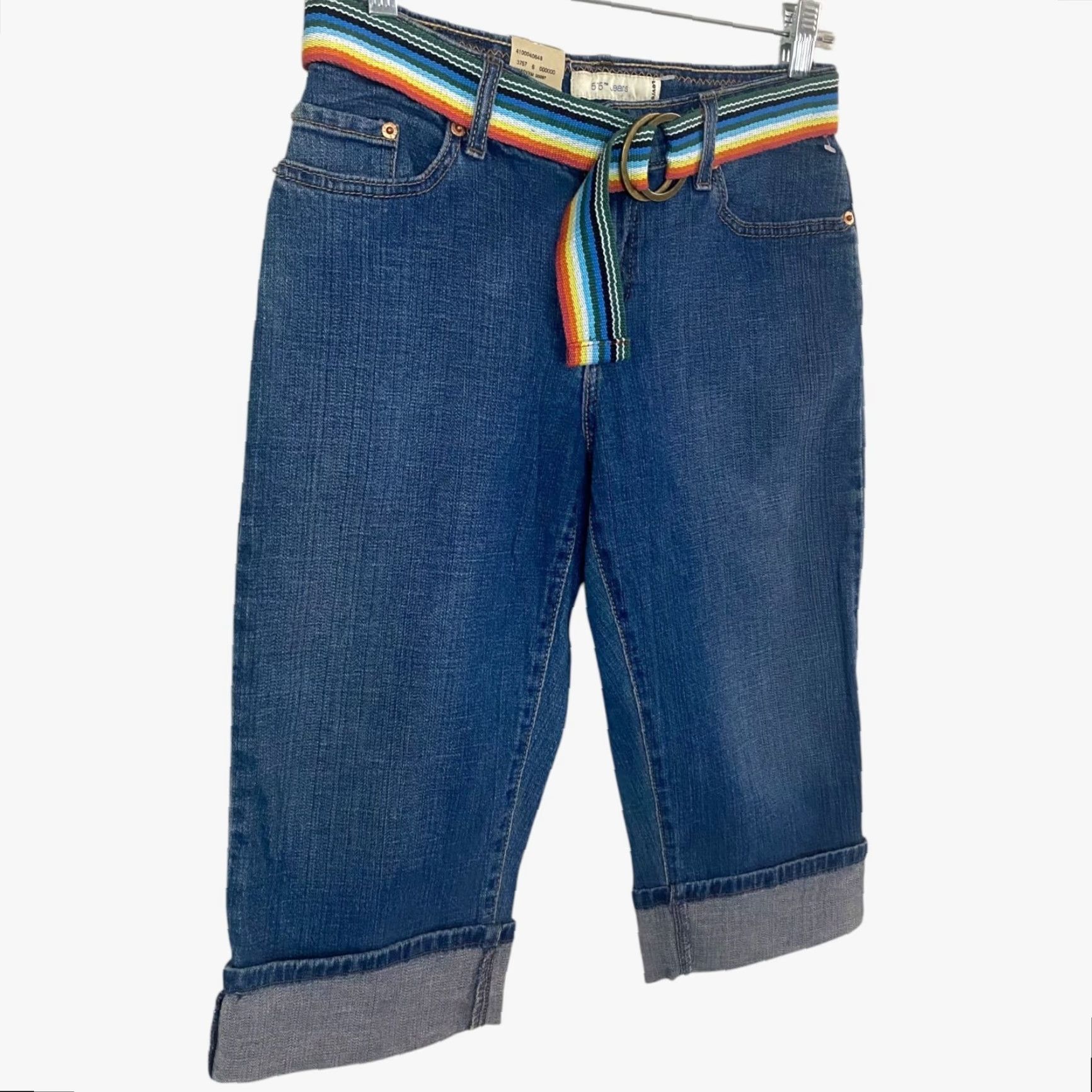 Levi's VINTAGE Levi's 515 Belted Capri Denim Jeans Women's Size 4P Mid-Rise Cuffed New Size 27" / US 4 / IT 40 - 3 Thumbnail