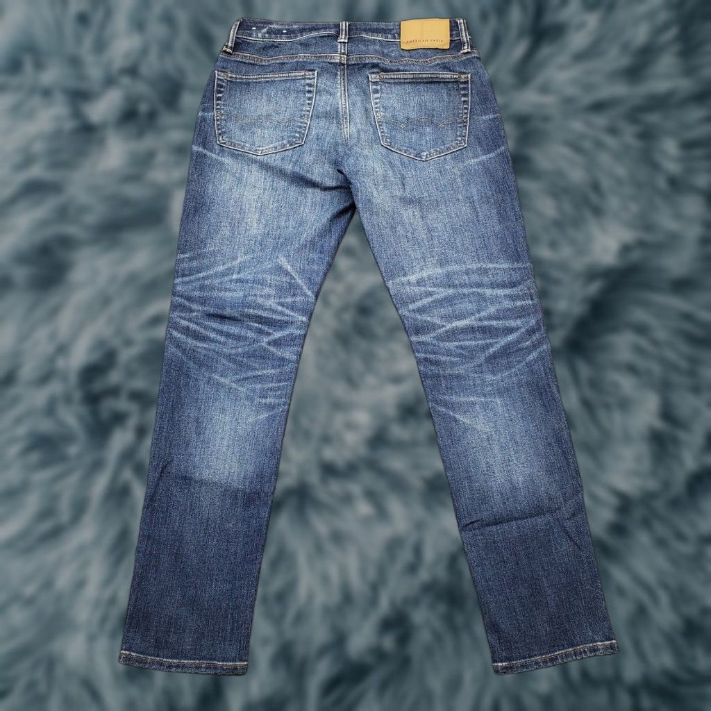 American Eagle Outfitters American Eagle Outfitters Jeans Mens 30 Blue Denim Ripped Whiskered 5-Pocket Design Skinny Jeans Size US 30 / EU 46 - 1 Thumbnail