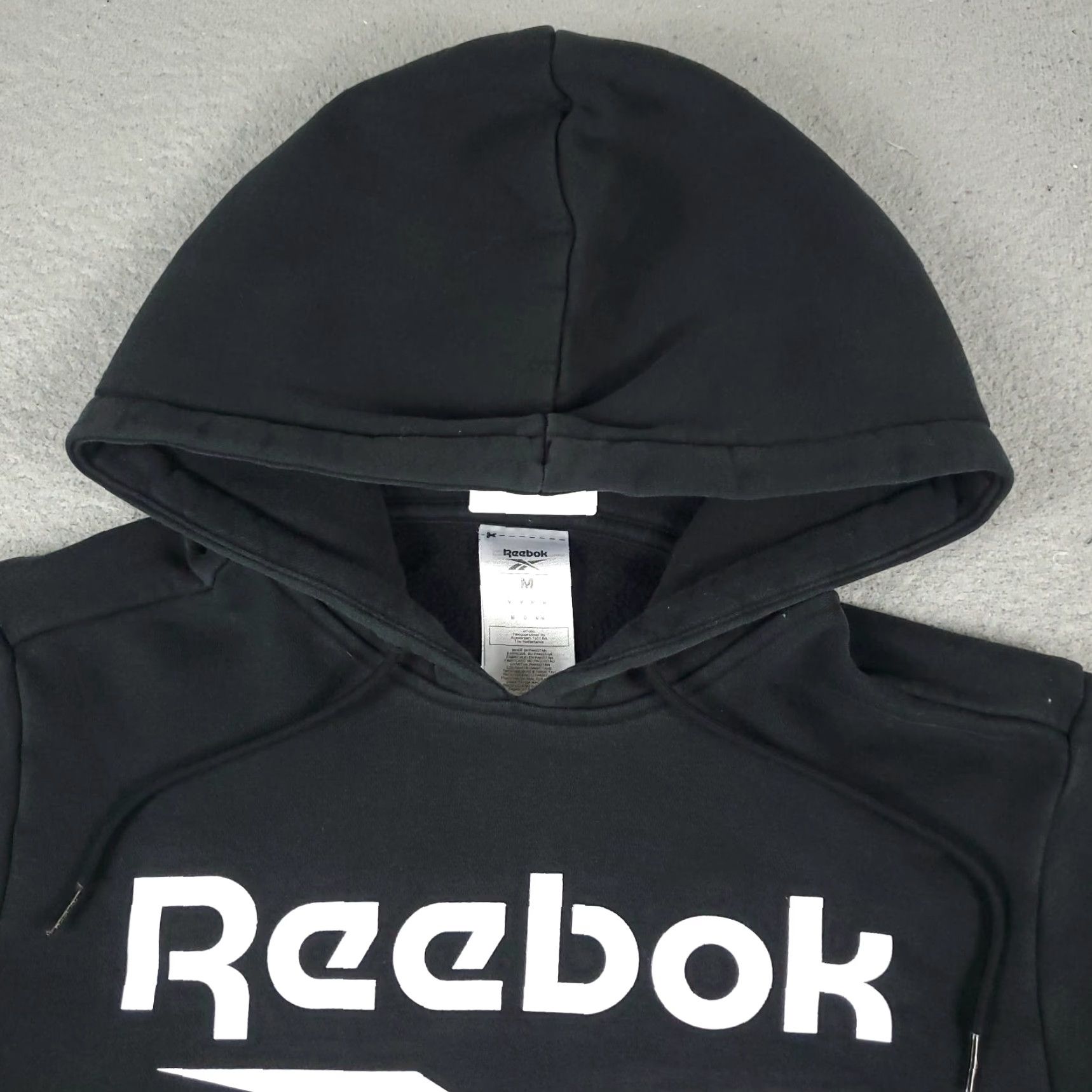 Reebok Reebok Hoodie Mens Medium Black Casual Pullover Sweatshirt Fleece Size US M / EU 48-50 / 2 - 3 Thumbnail