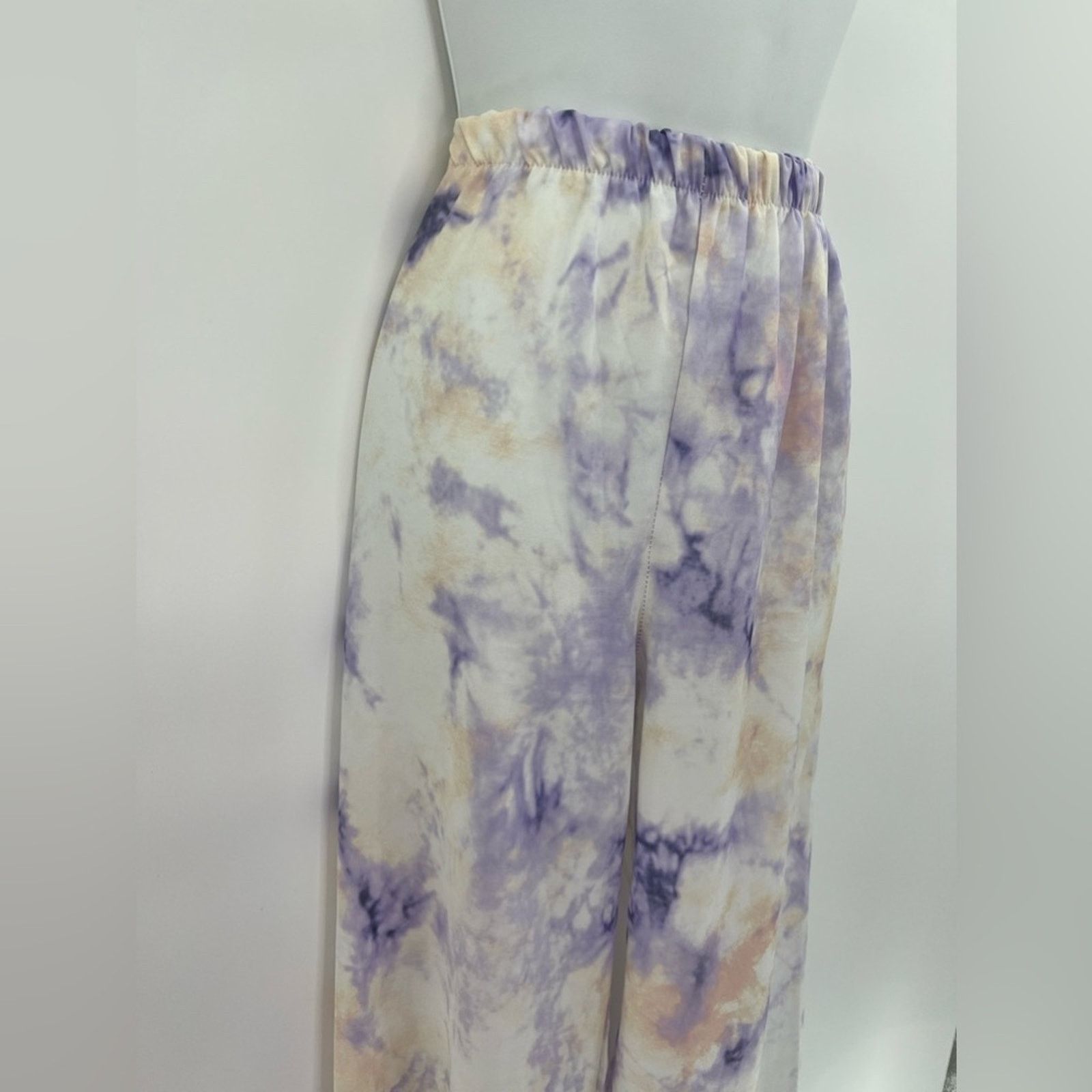 Boohoo Boohoo Lilac Satin Tie Dye Pants Size 6 Size 28" / US 6 / IT 42 - 3 Thumbnail