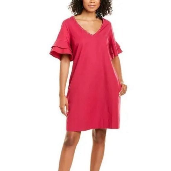 Tommy Bahama Tommy Bahama XS Hot Pink Flutter Sleeve Dress LANAILETTE Bar Size XS / US 0-2 / IT 36-38 - 8 Thumbnail