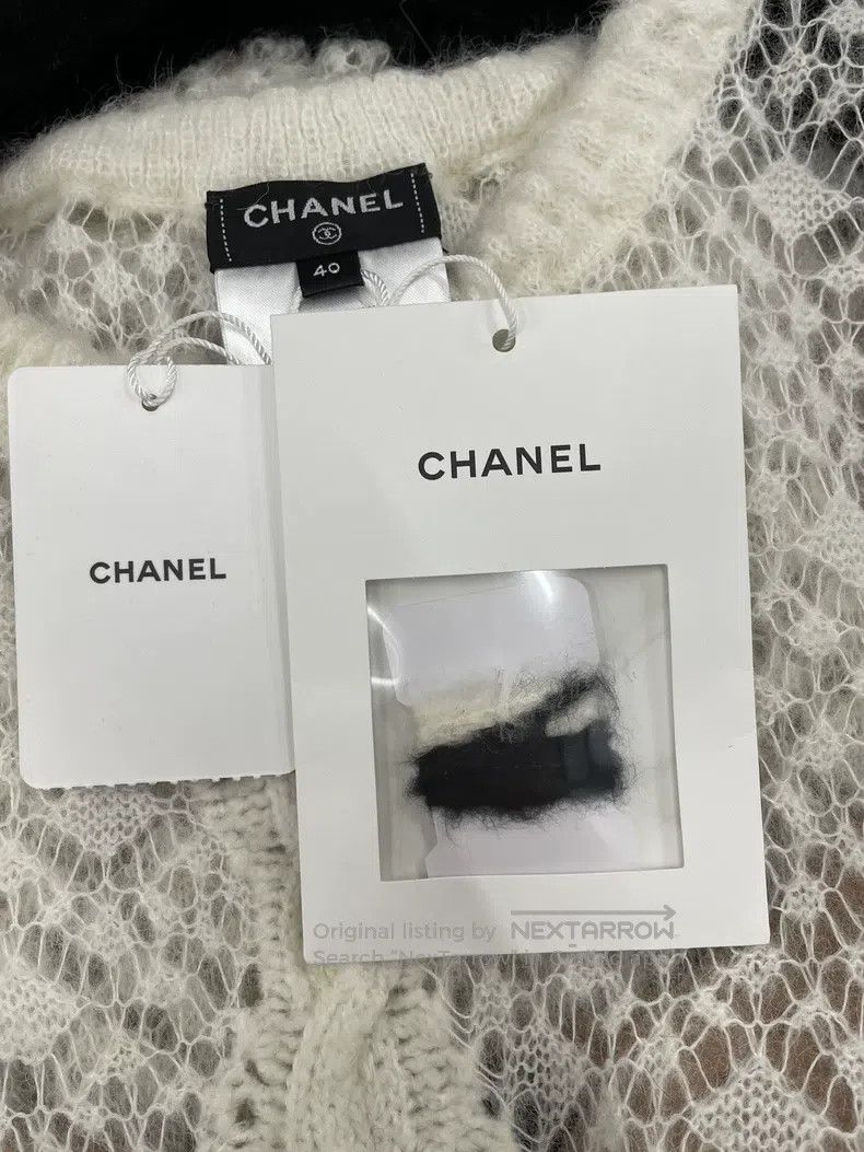 Chanel Chanel 23K black and white stitching alpaca hair hollow dr Size S / US 4 / IT 40 - 5 Thumbnail