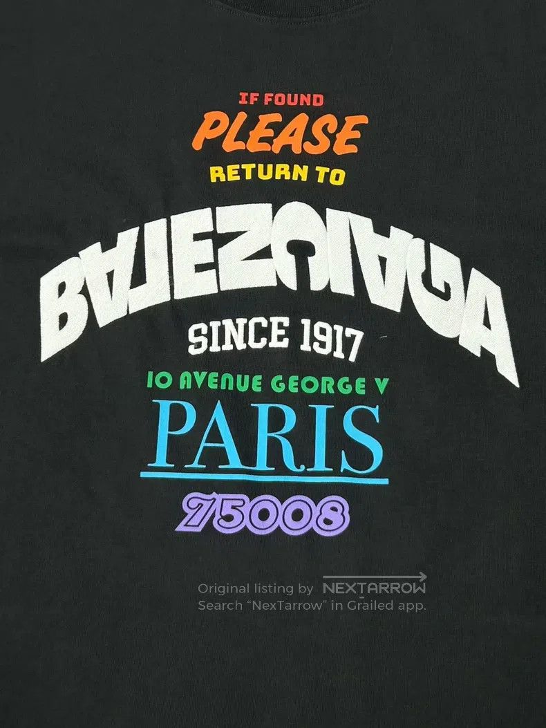 Balenciaga Balenciaga Chest Embroidered Rainbow Letter Logo Short Sle Size US L / EU 52-54 / 3 - 3 Thumbnail
