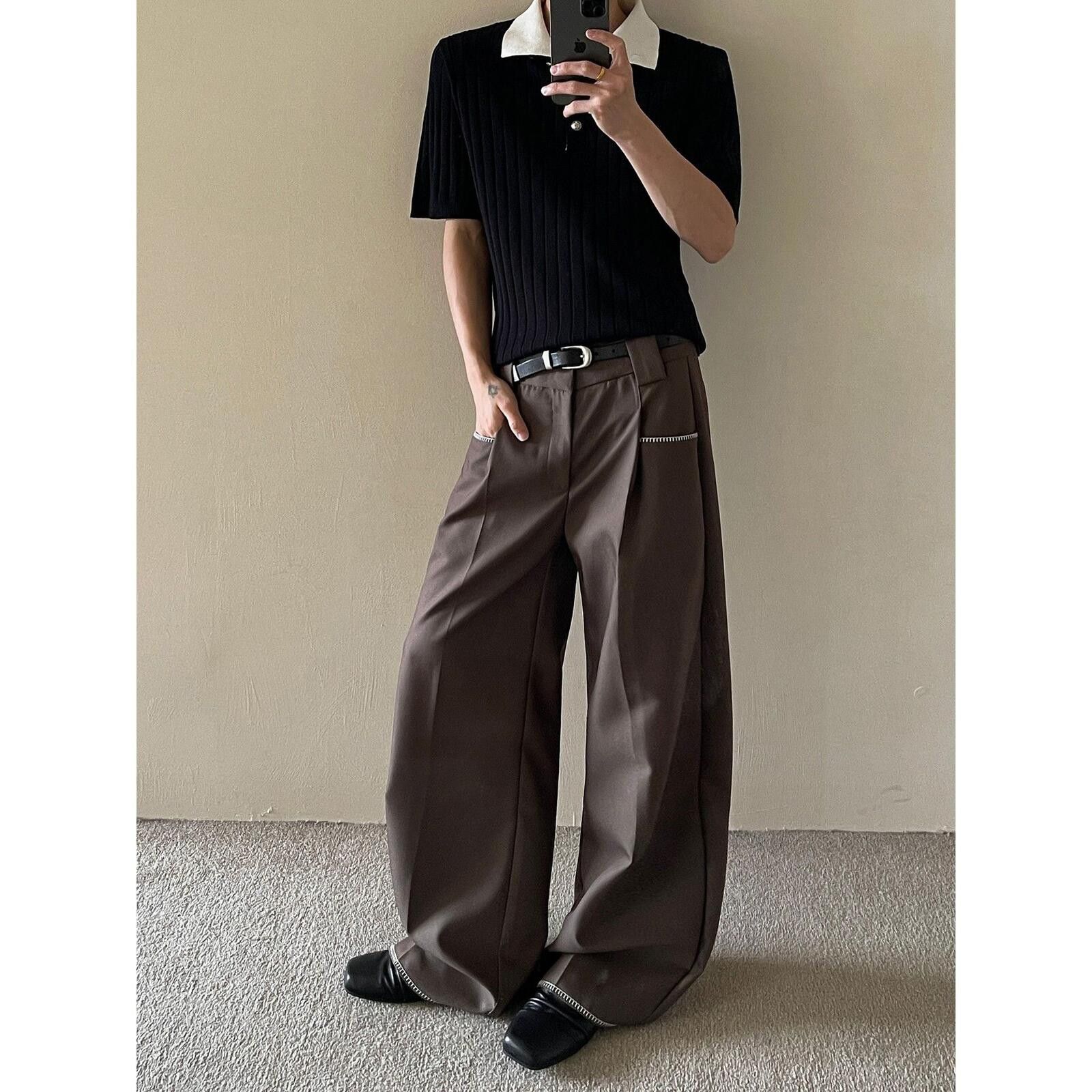 Other Wide-Leg Trousers with Contrast Detail Size US 30 / EU 46 - 2 Thumbnail