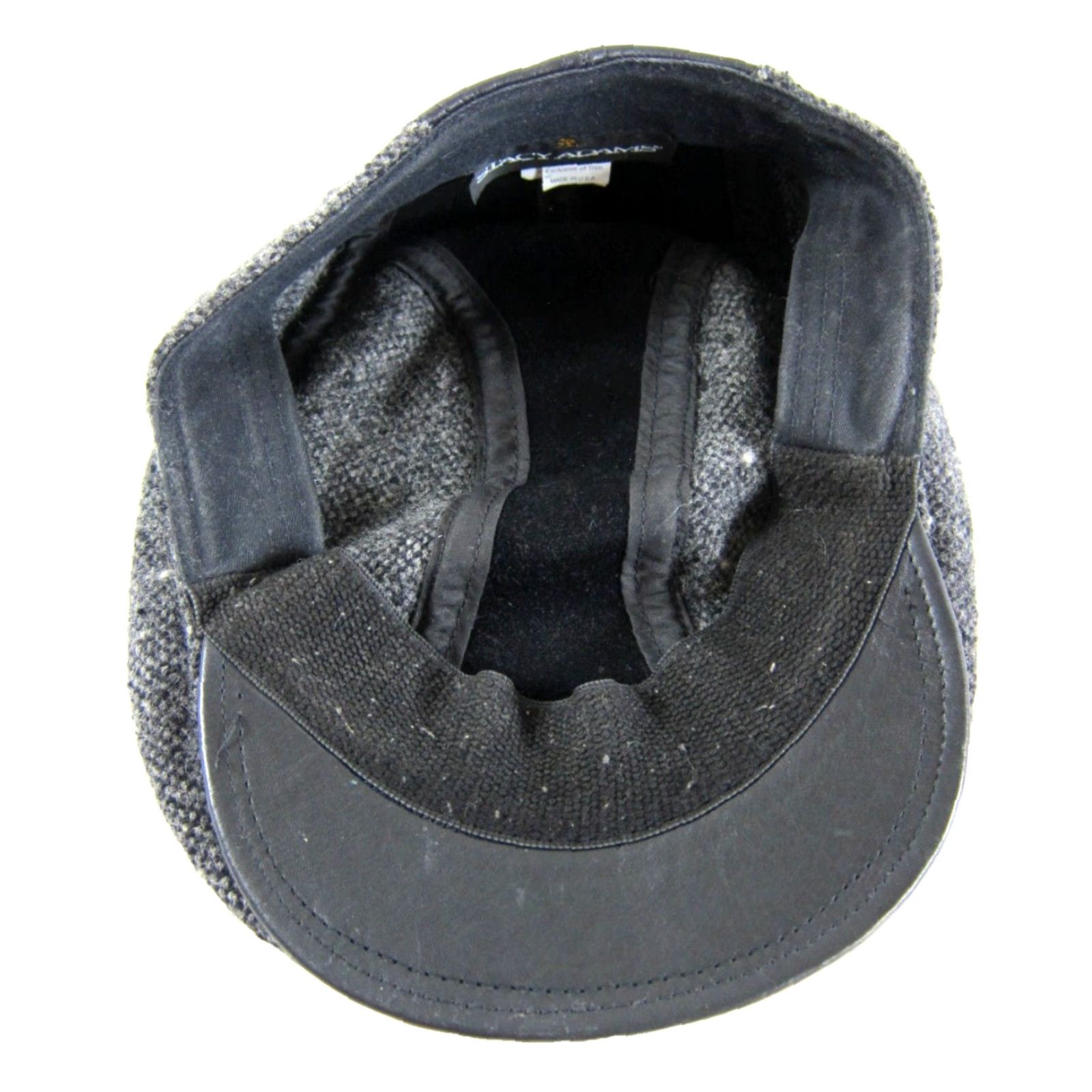 Stacy Adams VINTAGE Stacy Adams Wool Leather Cabbie Hat Newsboy Cap L/XL Black Men Size ONE SIZE - 7 Thumbnail