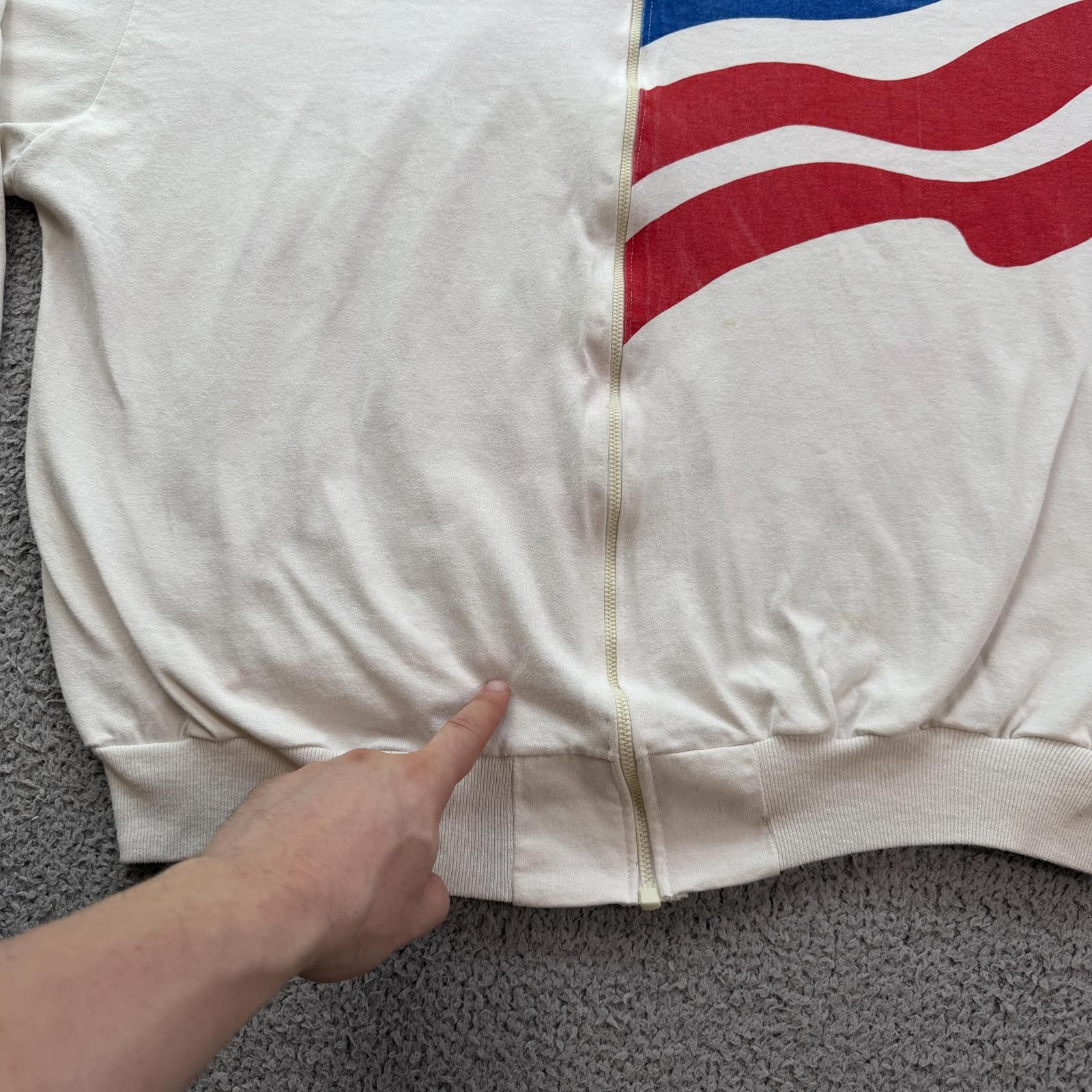 Other Vintage 90s USA Flag Full Zip Sweatshirt Patriotic American Size US XL / EU 56 / 4 - 5 Thumbnail