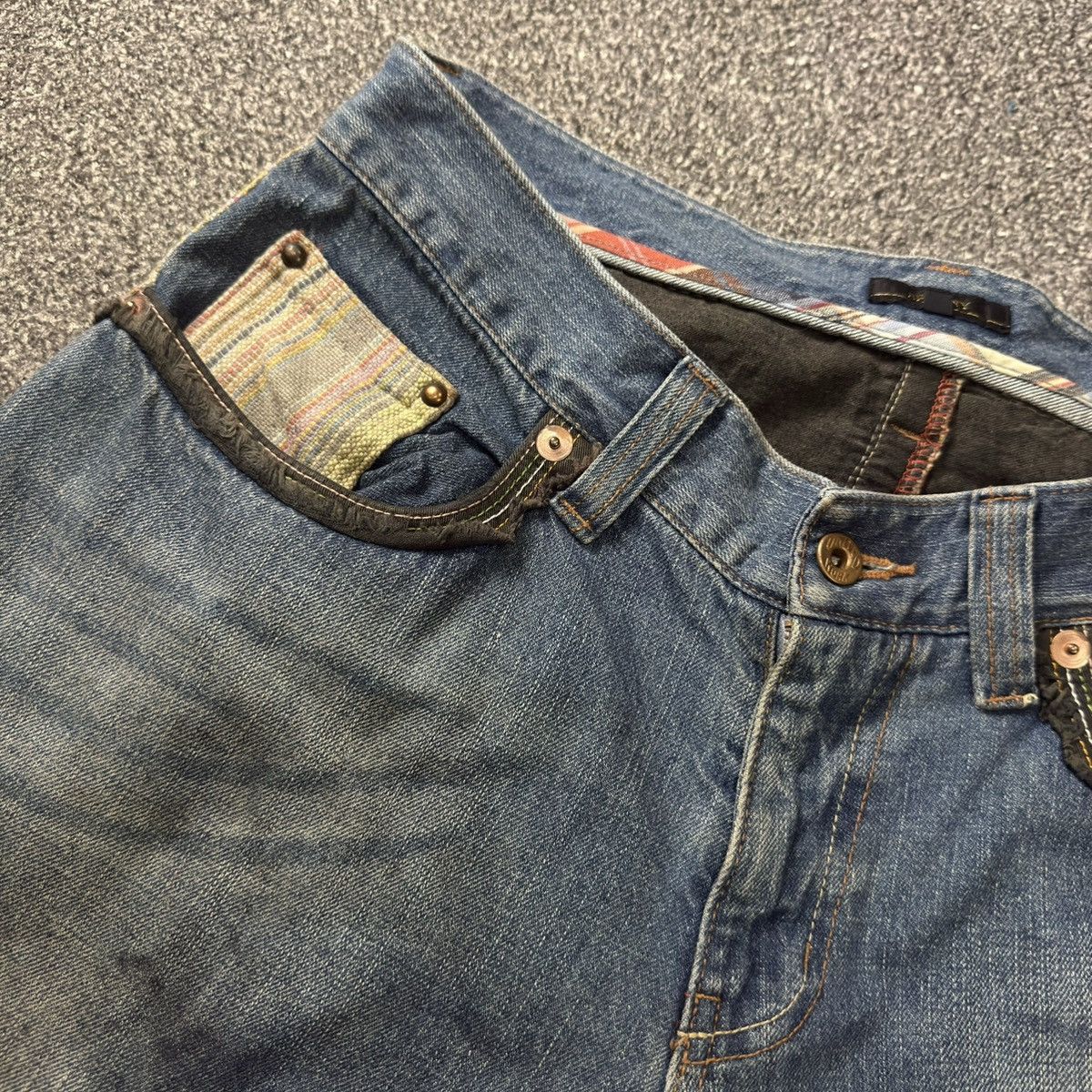 Seditionaries 🔥🔥 Y2K Baggy Flared Tweet Browny United Work Jeans Size US 33 - 12 Thumbnail