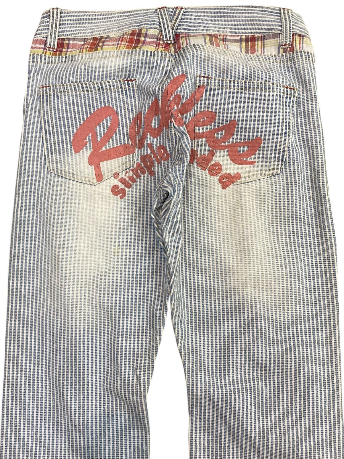 Other Japanese Brand Stripe Distressed Style Loose Jeans Size US 30 / EU 46 - 4 Thumbnail