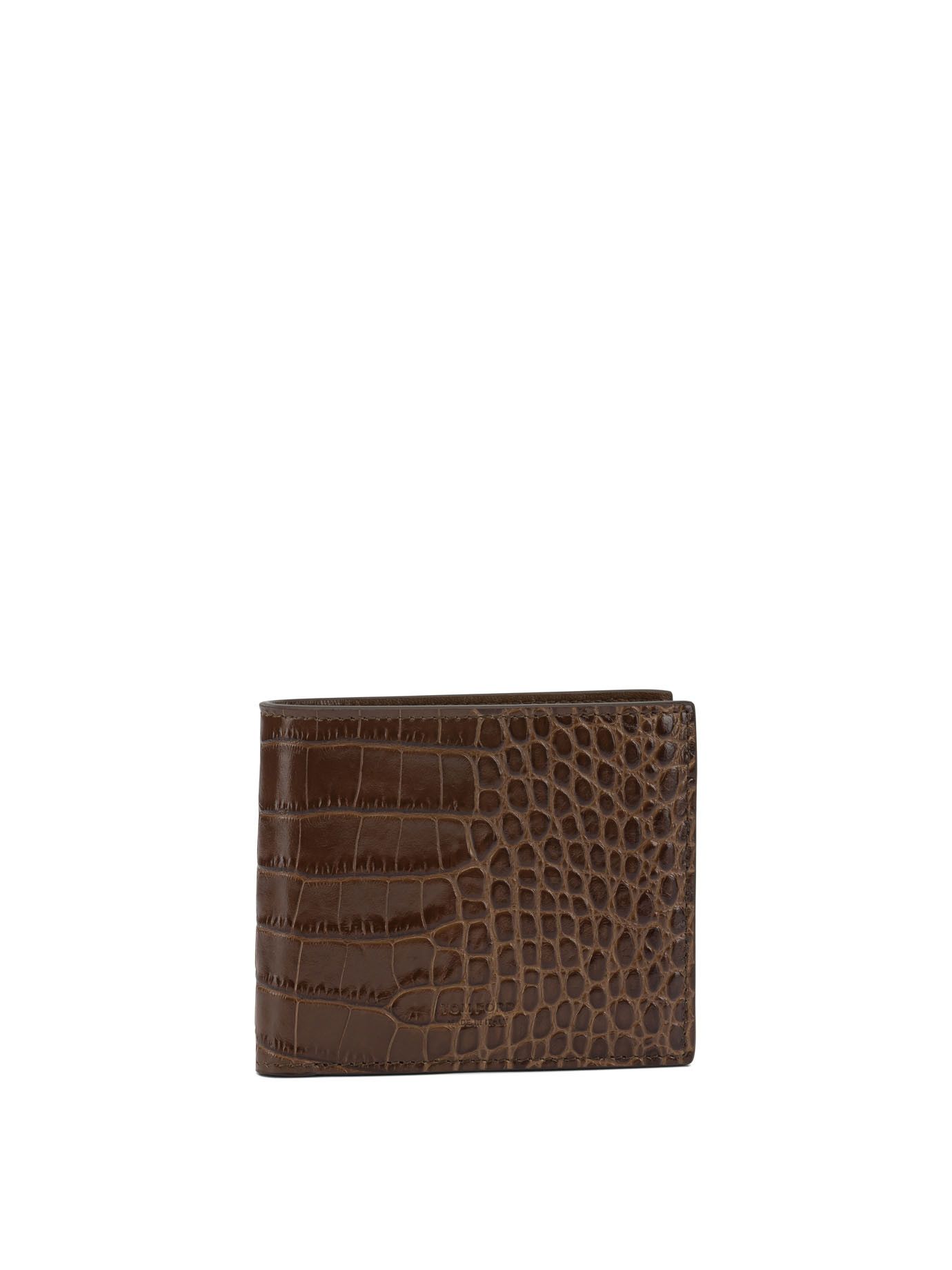 Crocodile Print Leather Wallet