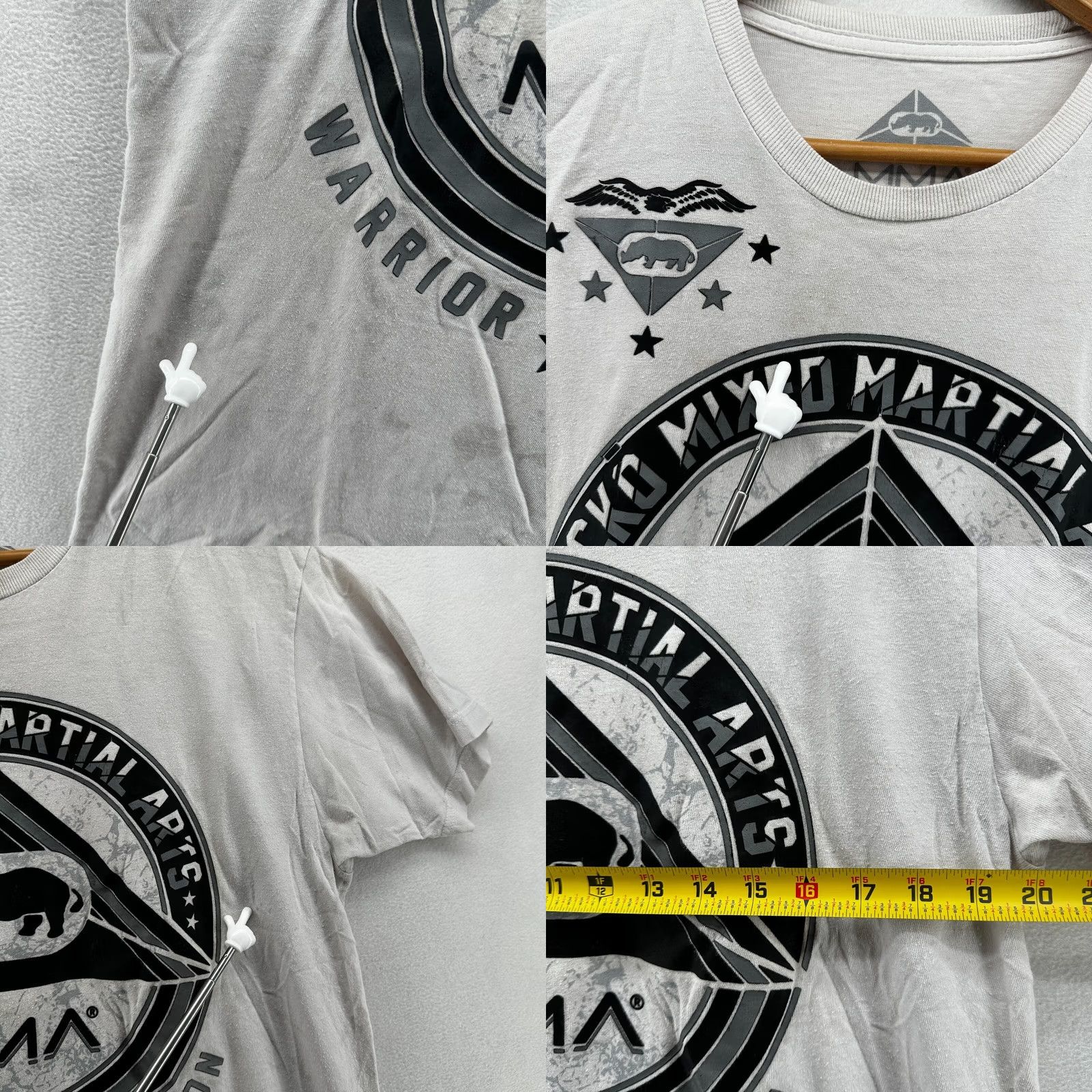 Ecko Unltd. Ecko Unltd Mixed Martial Arts Pullover T-Shirt White Men's L Short Sleeve Graphic Print Crew Neck Shirts Mens Regular Size L White GI Art Size US L / EU 52-54 / 3 - 8 Thumbnail