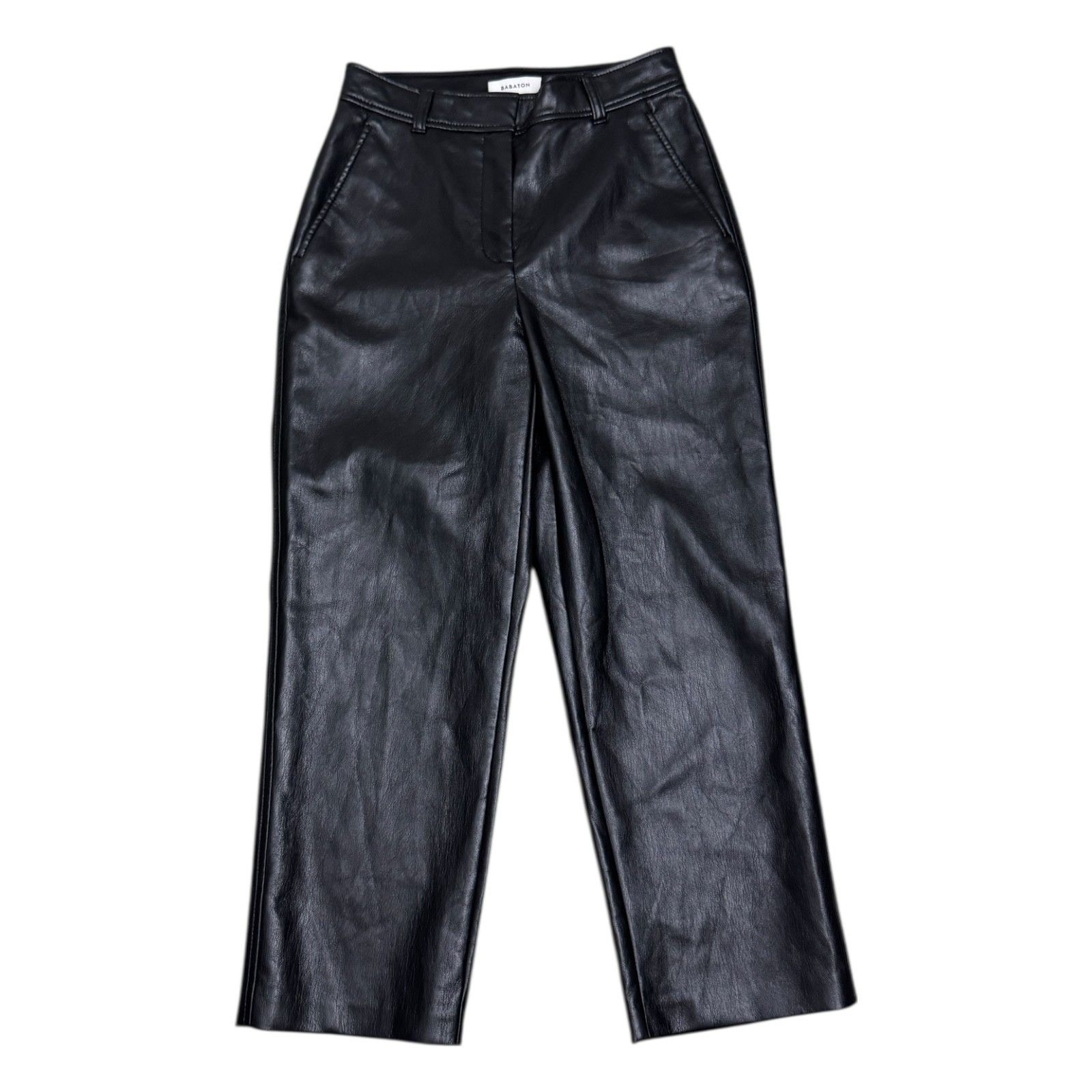 Aritzia BABATON Aritzia Faux Vegan Leather Ankle Business Pants 2 Size 26" / US 2 / IT 38 - 1 Thumbnail