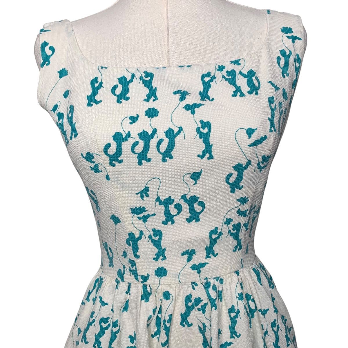Other Vintage 50/60s Tiger/Lion Circus Novelty Print Dress pockets Size XS / US 0-2 / IT 36-38 - 2 Thumbnail