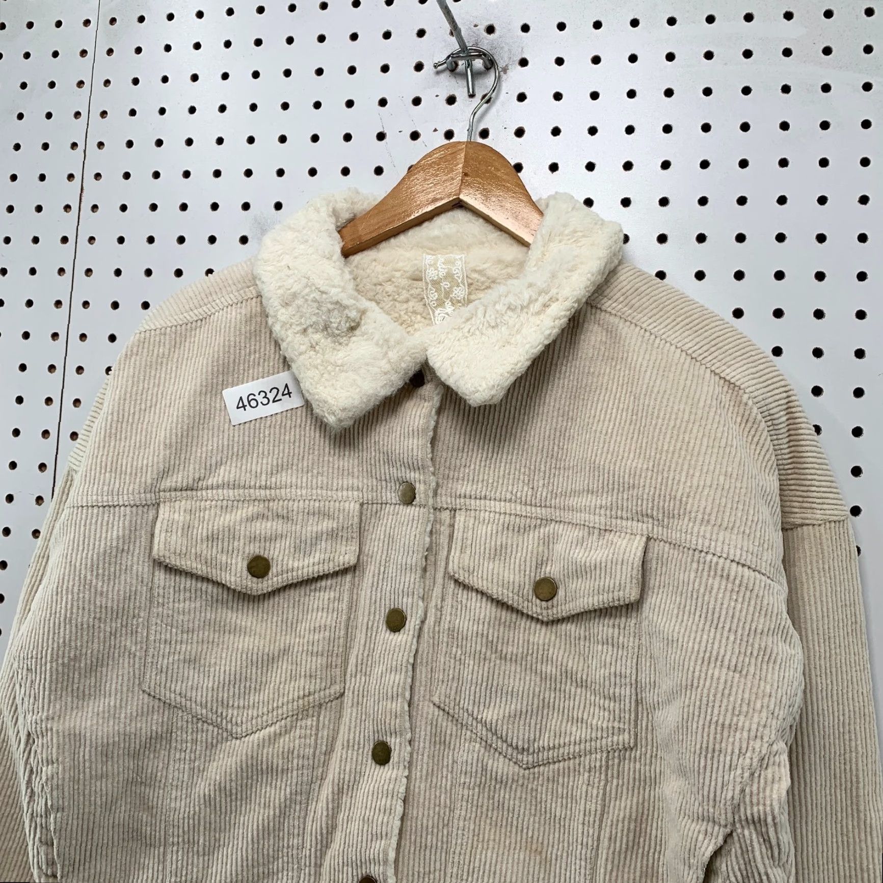 Vintage Sade & Sage Corduroy Jacket Womens Medium Beige Sherpa Faux Fur Liner Soft COzy Casual Jacket Adults Mens Womens Boys Girls Size M / US 6-8 / IT 42-44 - 6 Thumbnail