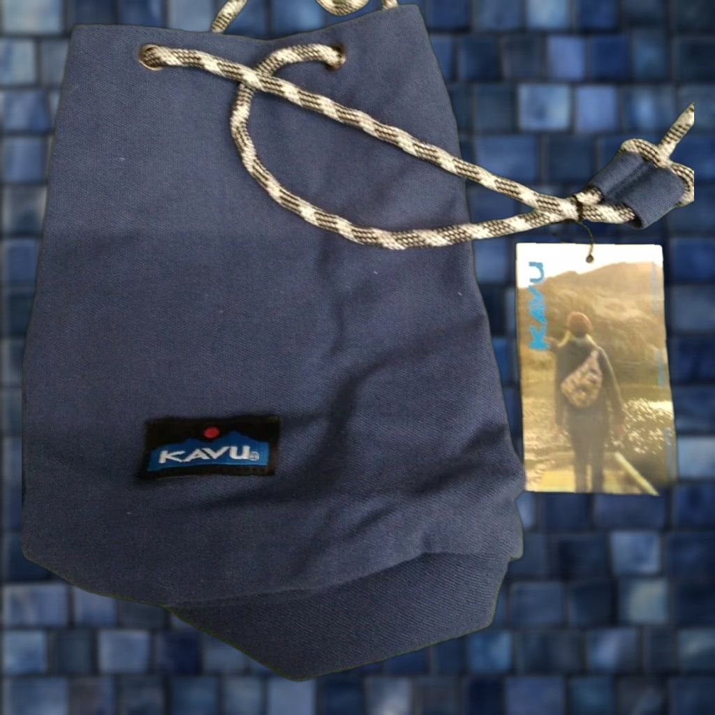 Kavu Rope Bag Small Navy Blue Drawstring Shoulder Bag For Women