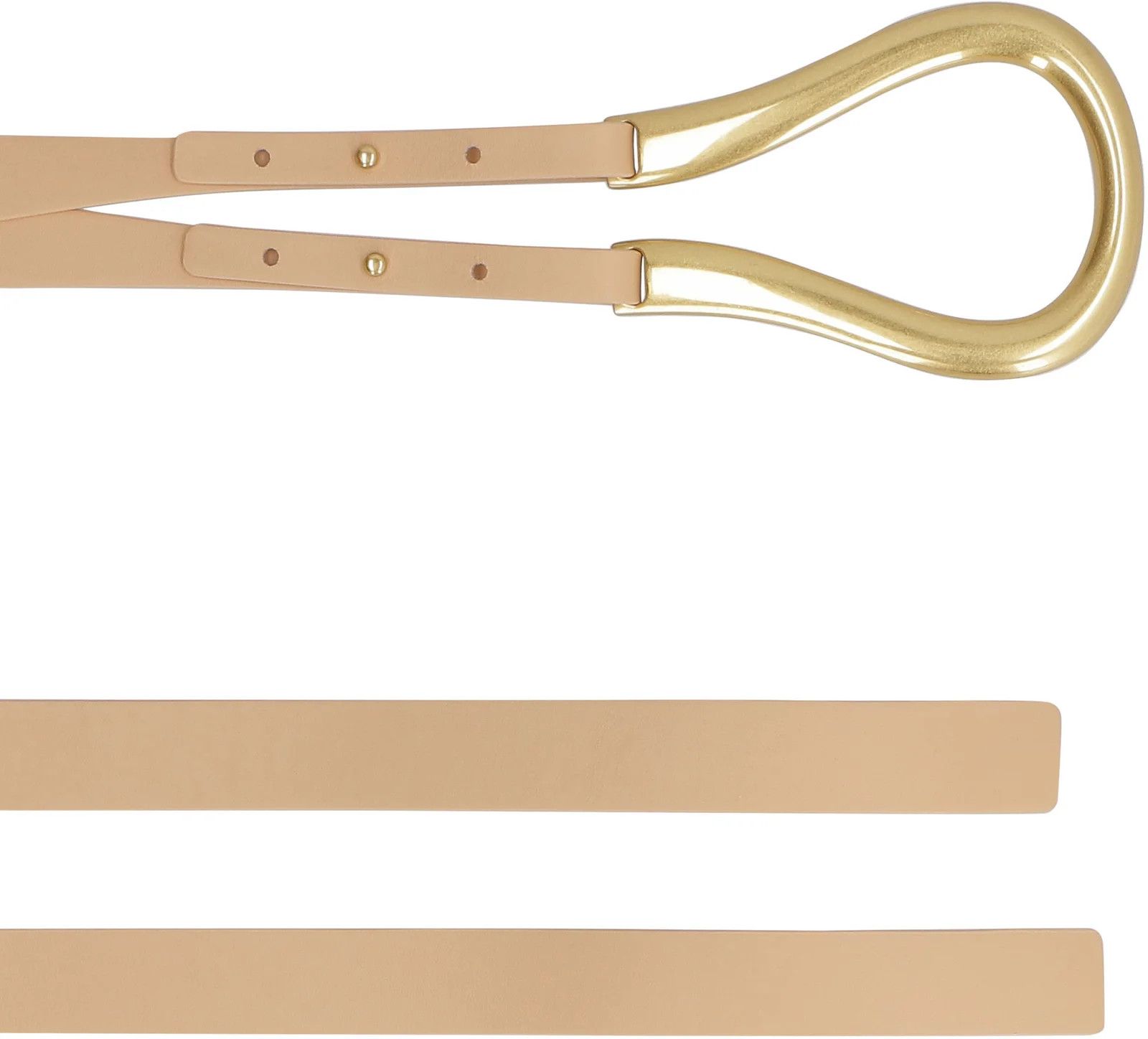 Bottega Veneta o1n1vont0225 Size: M / Horsebit Belt in Beige/Gold Size ONE SIZE - 4 Thumbnail