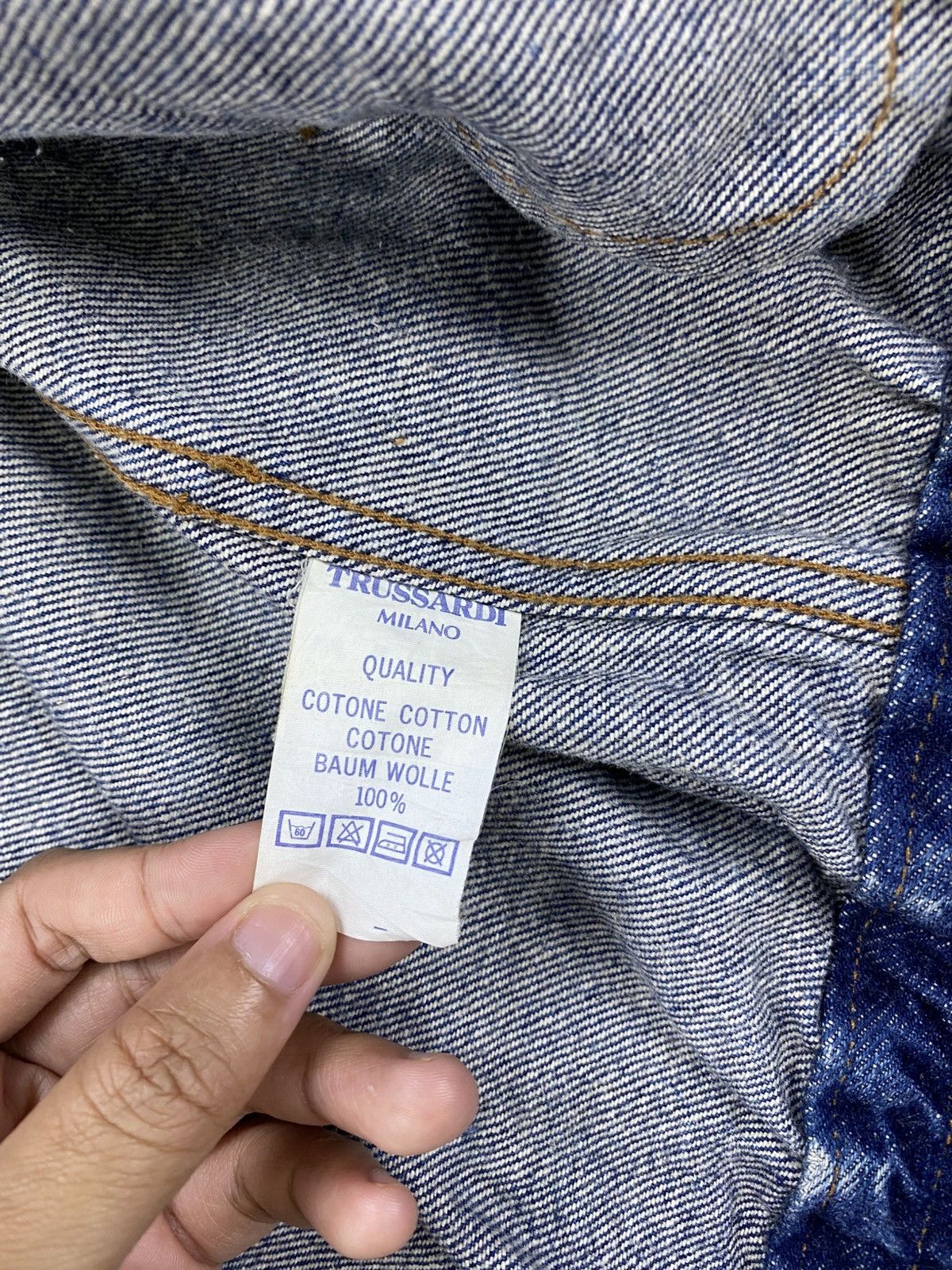 Trussardi Vintage Trussardi Rare Oversize Denim Blue Jacket Size US XL / EU 56 / 4 - 18 Thumbnail