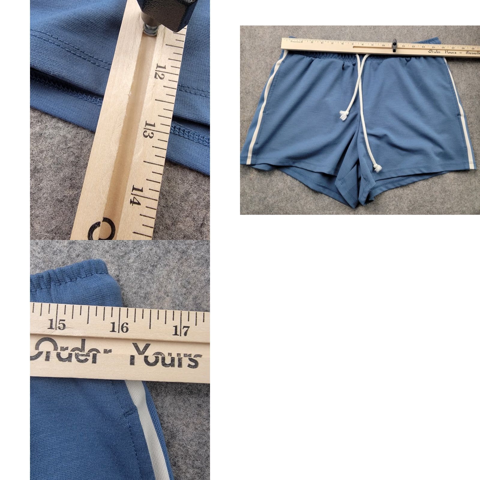 American Eagle Outfitters American Eagle Shorts Womens Medium Blue White Stripe Drawstring Waist Sweatshort Size 32" / US 10 / IT 46 - 8 Thumbnail