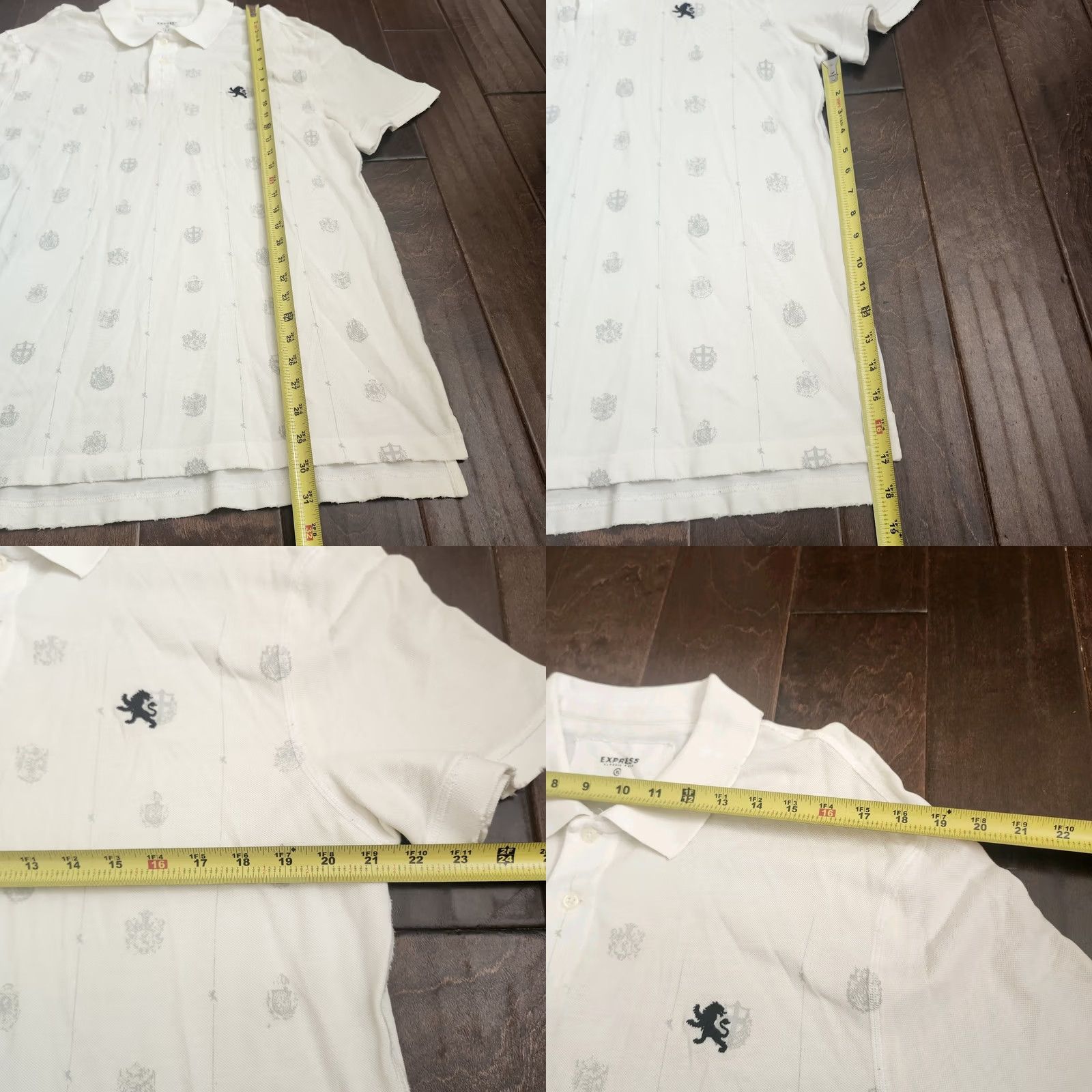 Express Express Polo Shirt Men XL White Distressed Frayed Edge Classic Polo Shirt - Express Mens Regular Fit Short Sleeve Golf Walking Casual Travel Size US XL / EU 56 / 4 - 9 Thumbnail
