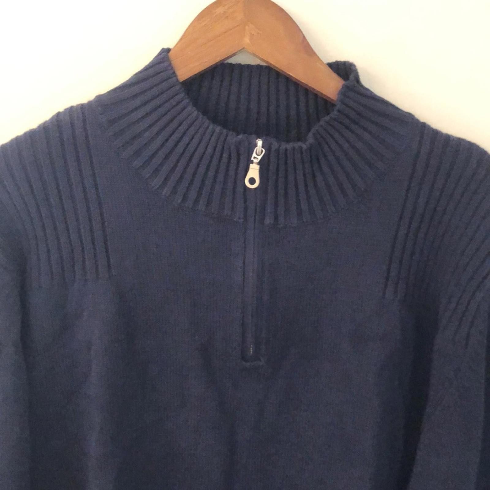 Other Paradise Collection Men's Navy Sweater 1/4 zip cotton XXL Size US XXL / EU 58 / 5 - 2 Thumbnail