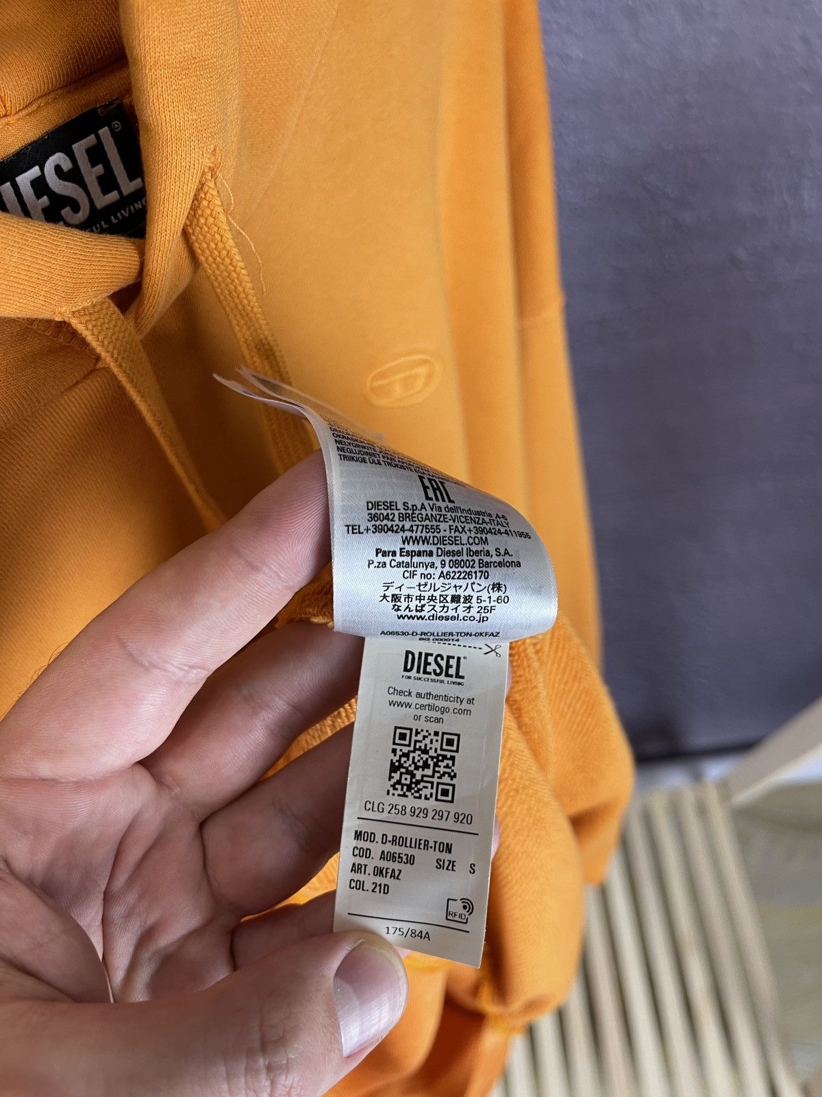 Diesel D-Rollier-Ton Asymmetric deconstruct oversized hoodie
