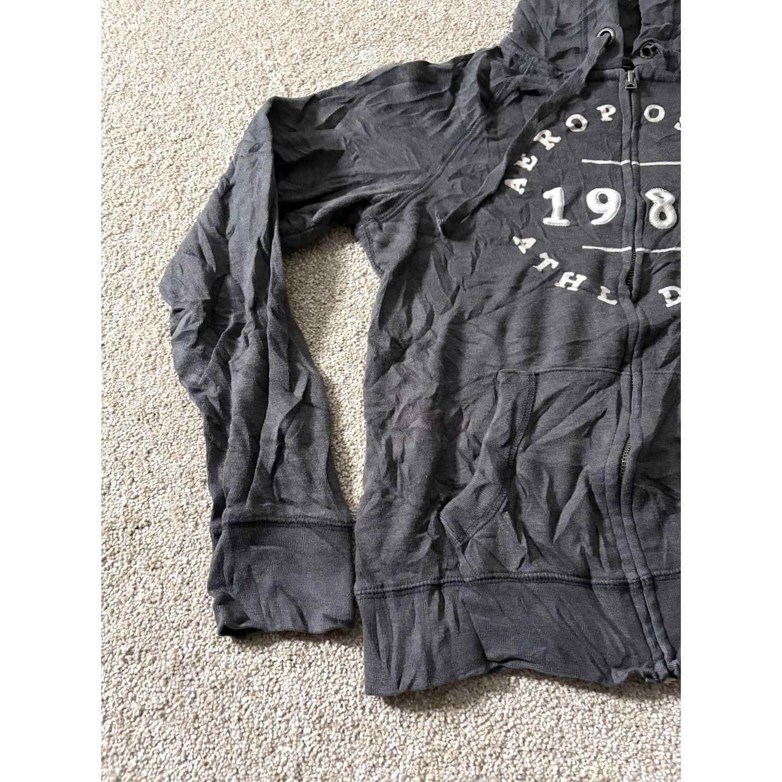 Aeropostale Aeropostale Hoodie Mens Small Gray Full Zip 1987 Athl Dept Graphic Sweatshirt Size US S / EU 44-46 / 1 - 2 Thumbnail