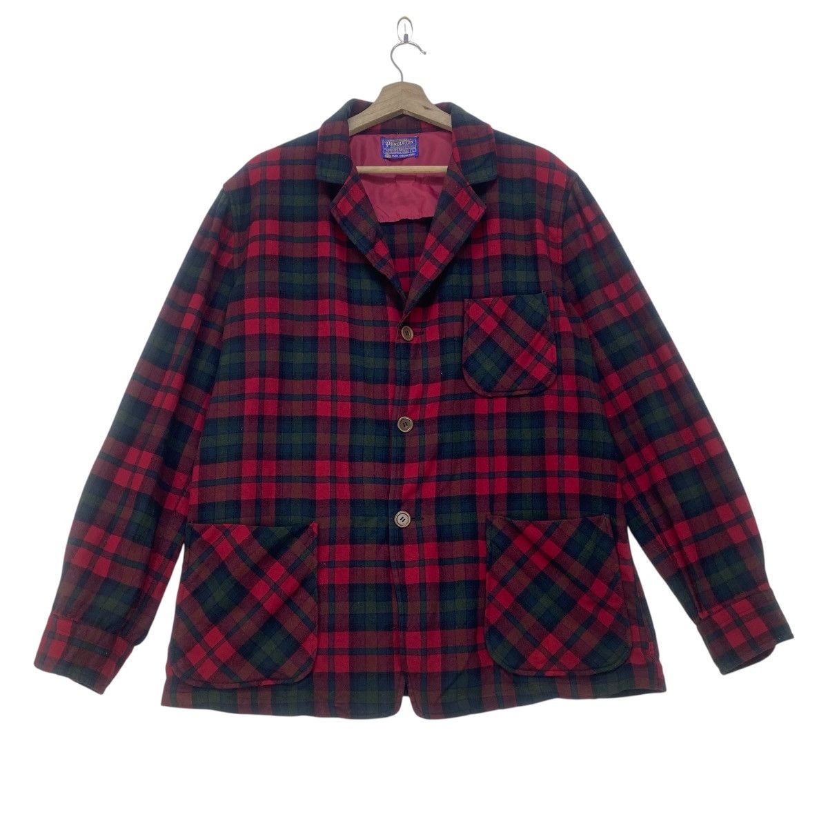 Pendleton VINTAGE 60S PENDLETON SHADOW TARTAN WOOL ZIPPER JACKET