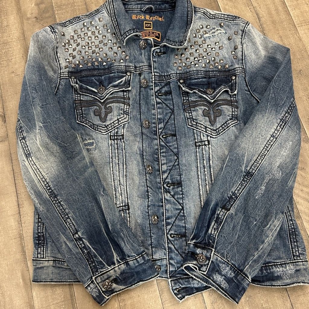 Rock Revival Rock Revival Luciano Denim Stretch Jacket Mens Size XXL Size US XXL / EU 58 / 5 - 2 Thumbnail