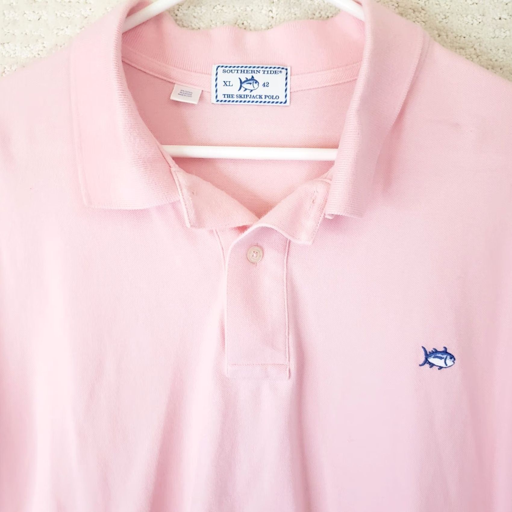 Southern Tide Southern Tide Skipjack Polo Shirt Men XL Pink Short Sleeve Polo Shirt Size US XL / EU 56 / 4 - 3 Thumbnail
