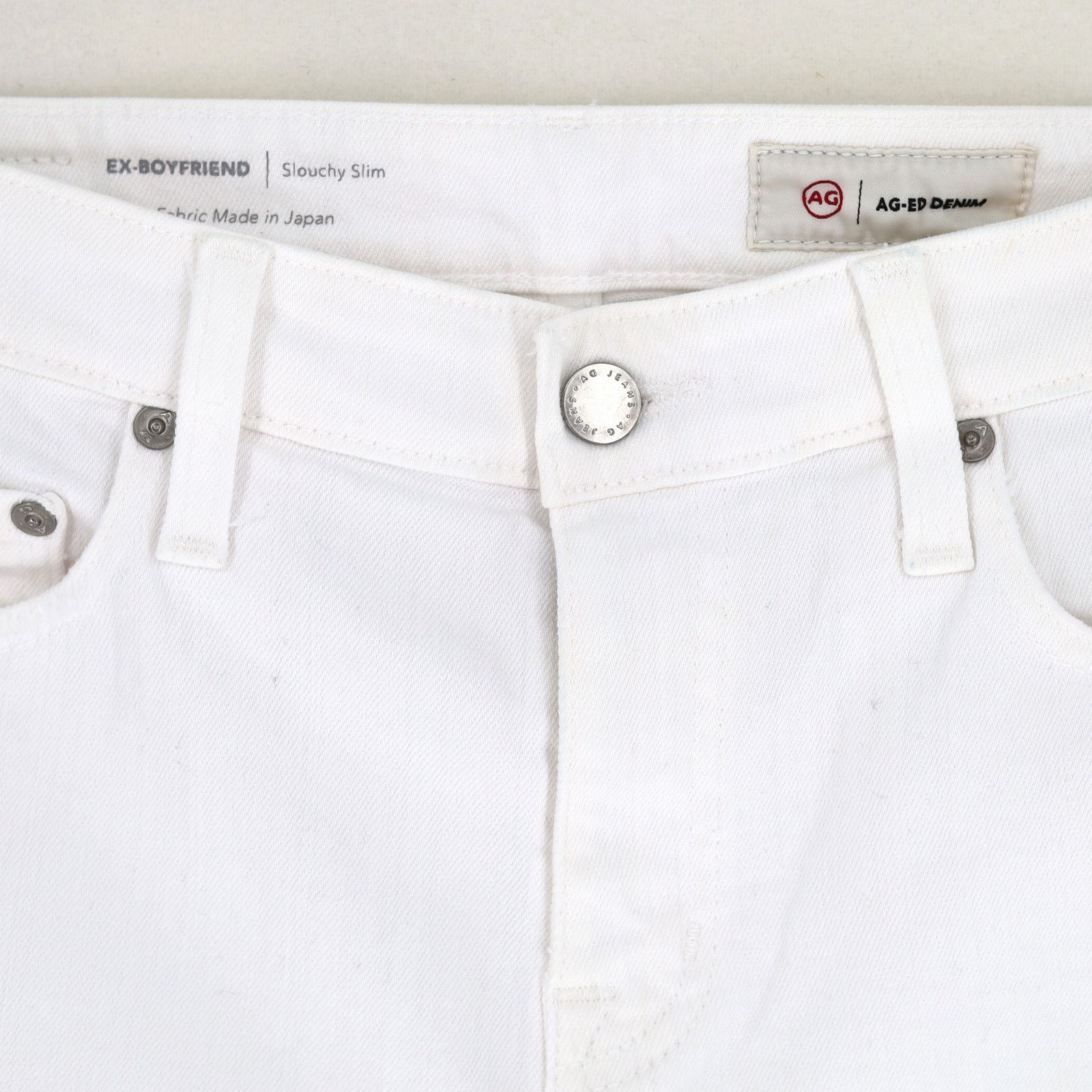 AG Jeans AG Jeans Women White Denim Ex-Boyfriend Slim Crop Jeans 28R Size 28" / US 6 / IT 42 - 5 Thumbnail