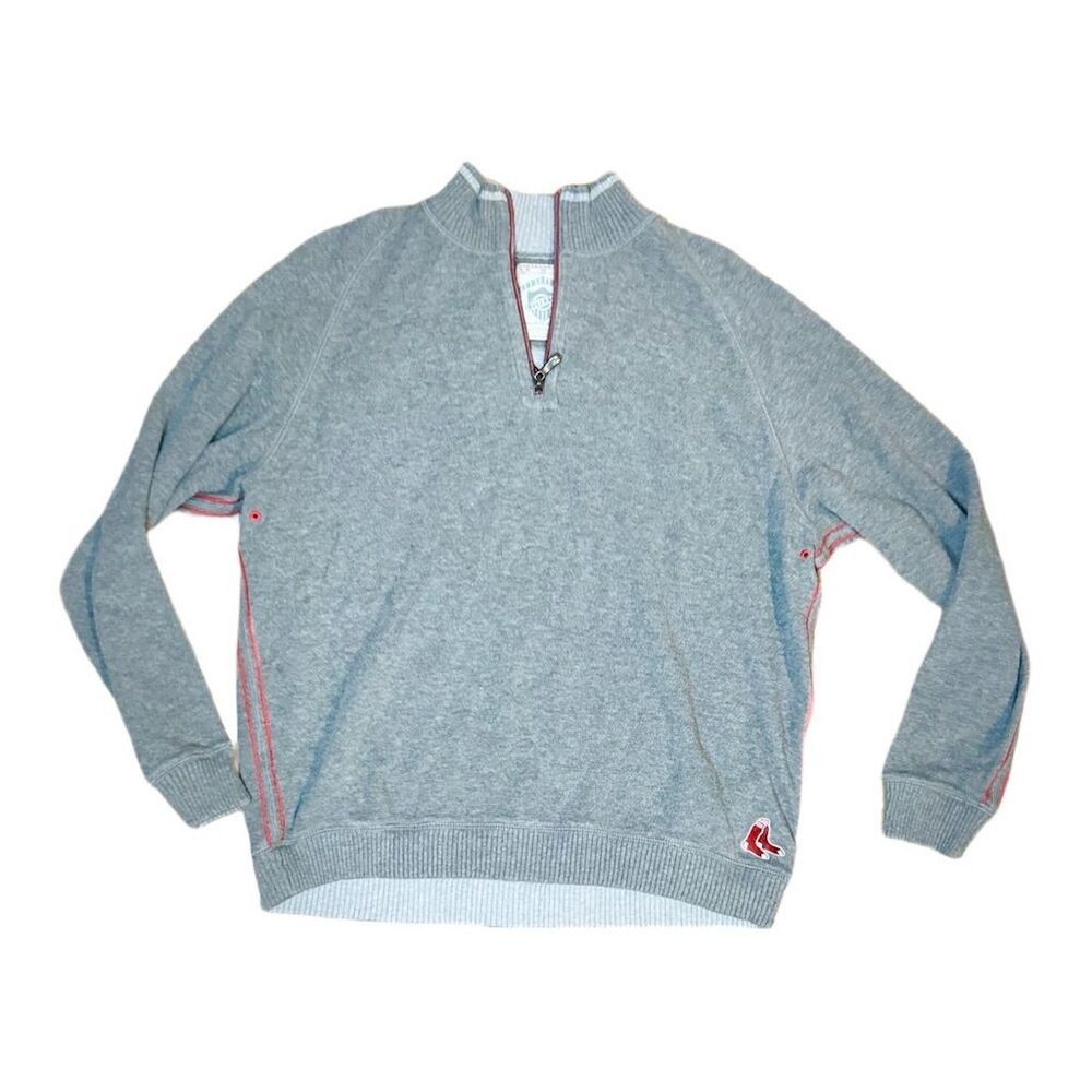Tommy Bahama Tommy Bahama Red Sox Men's Gray Quarter Zip Pullover Sweate Size US L / EU 52-54 / 3 - 1 Thumbnail