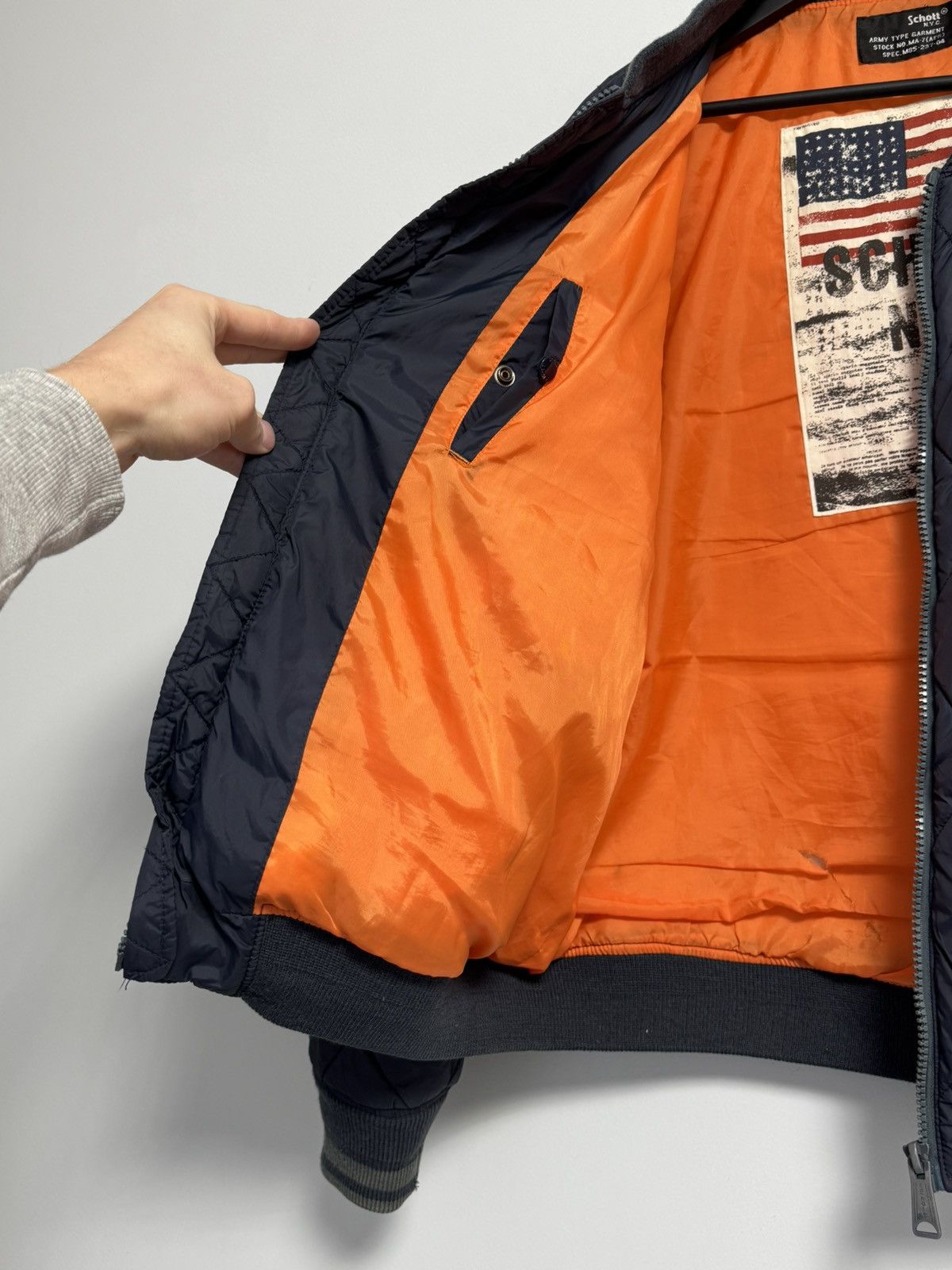 Schott Vintage Schott MA-1 Bomber NYC American College USA RARE Size US XXL / EU 58 / 5 - 11 Thumbnail