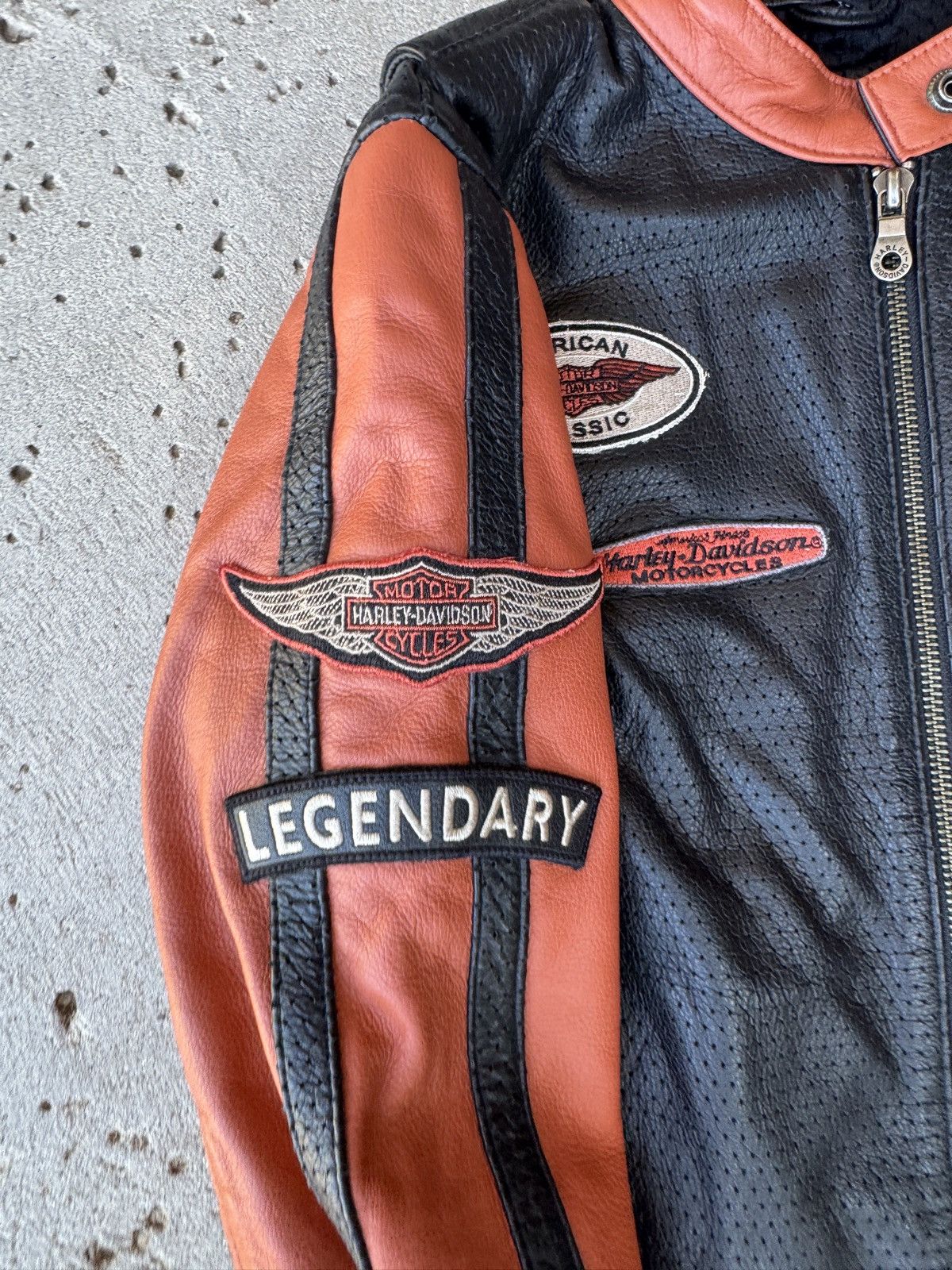 Harley Davidson HARLEY DAVIDSON 2005 Leather Patch Jacket Size XS Size XS / US 0-2 / IT 36-38 - 4 Thumbnail