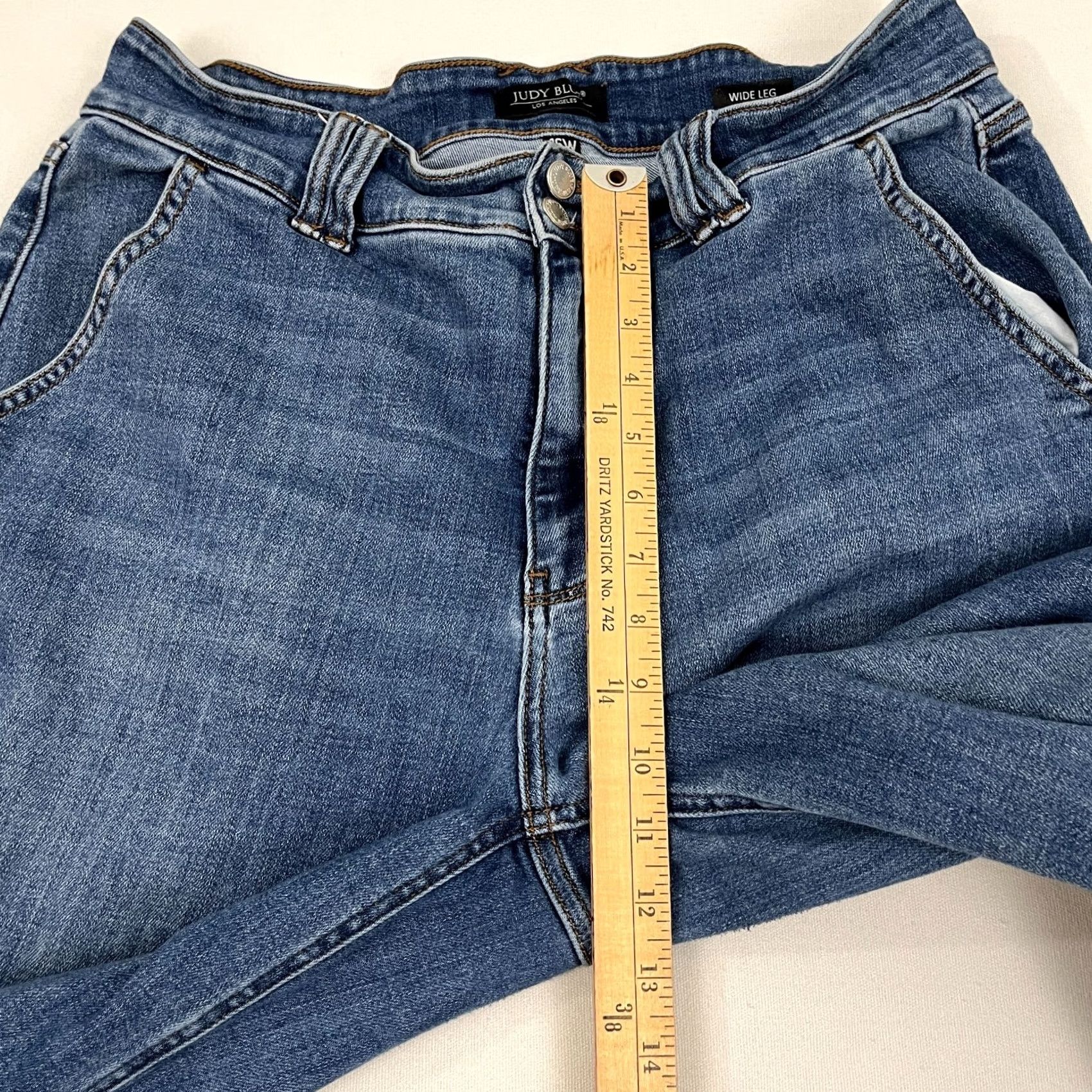 Vintage Judy Blue Jeans Size 16W W36 I31 Wide Leg Blue Denim Stretch High Waist Chic Women Jeans Everyday Wear 5-Pocket Size 38" / US 16 / IT 52 - 5 Thumbnail