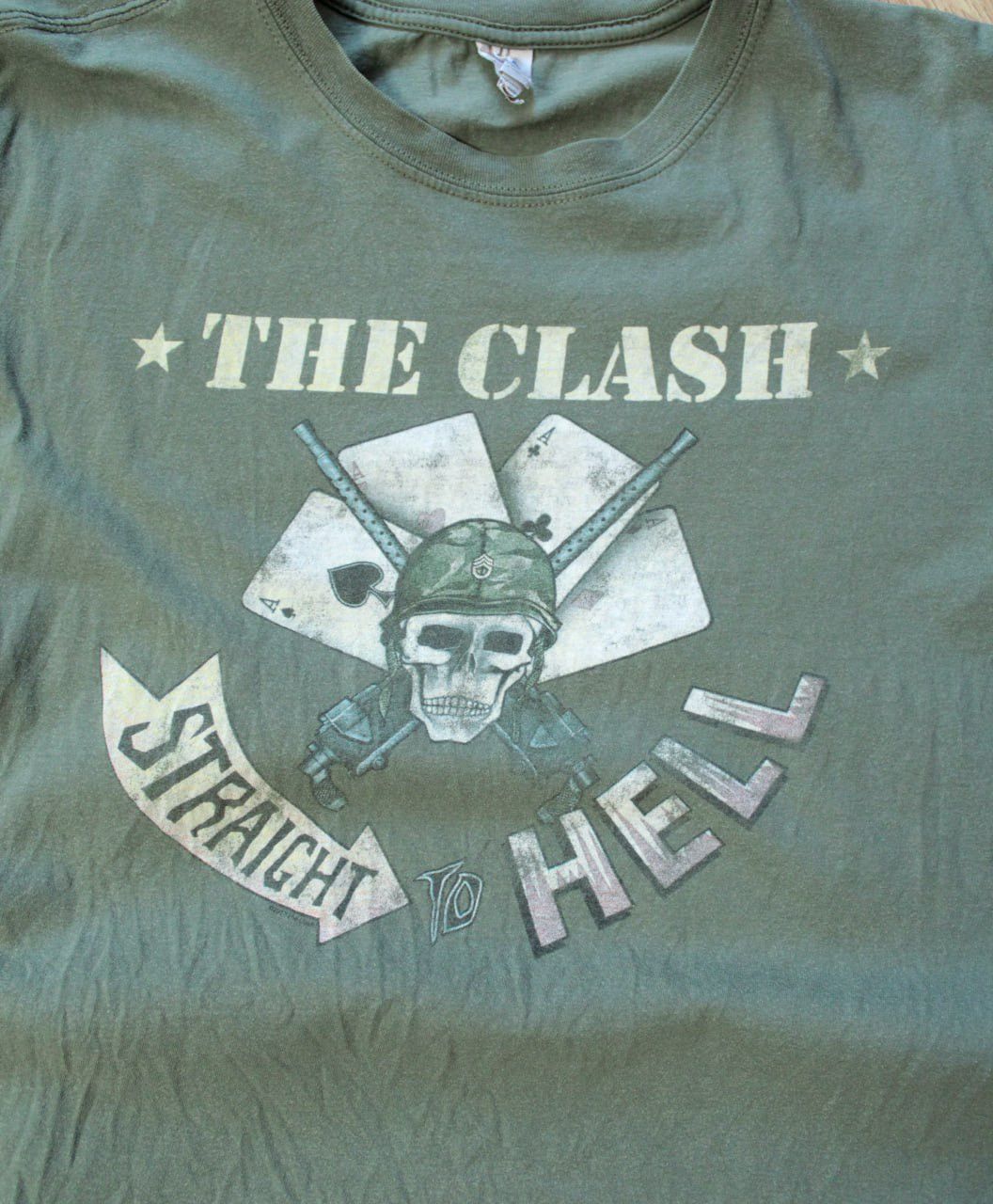 Band Tees 🔥 Vintage The Clash Straight to Hell Punk Rock Green Tees Size US L / EU 52-54 / 3 - 2 Thumbnail