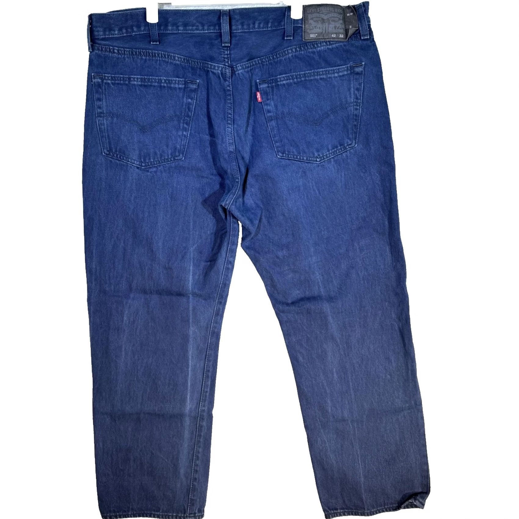 Levi's VINTAGE Levis 501 Jeans Mens 42x32 Blue Button Fly Straight Leg Denim Classic Dark Wash Size US 42 / EU 58 - 2 Thumbnail