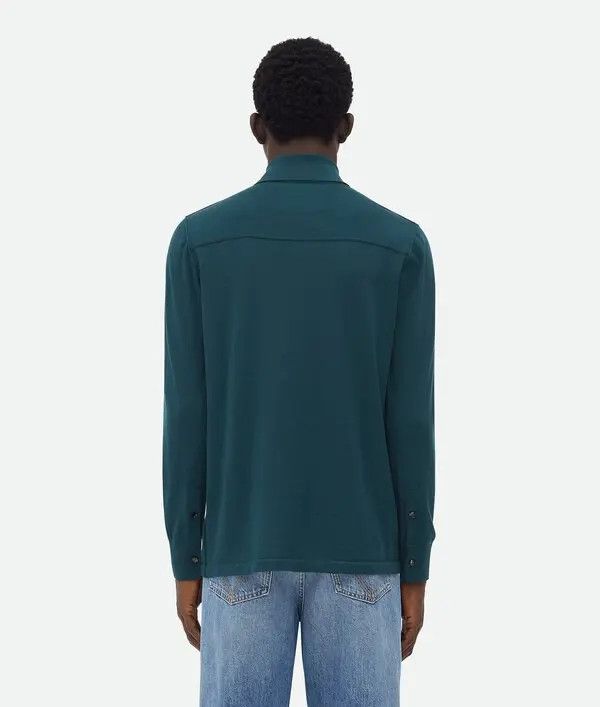 Bottega Veneta o1bcso1str0426 Light Fine Cashmere Shirt in Deep Blue Size US XS / EU 42 / 0 - 3 Thumbnail