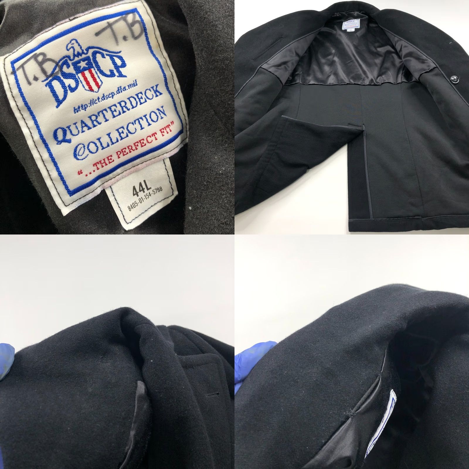 Vintage DSCP Quarterdeck Collection Pea Coat Jacket 44L Wool Black Men Coat Long Wool 100% Military Coat Mens Size US S / EU 44-46 / 1 - 9 Thumbnail